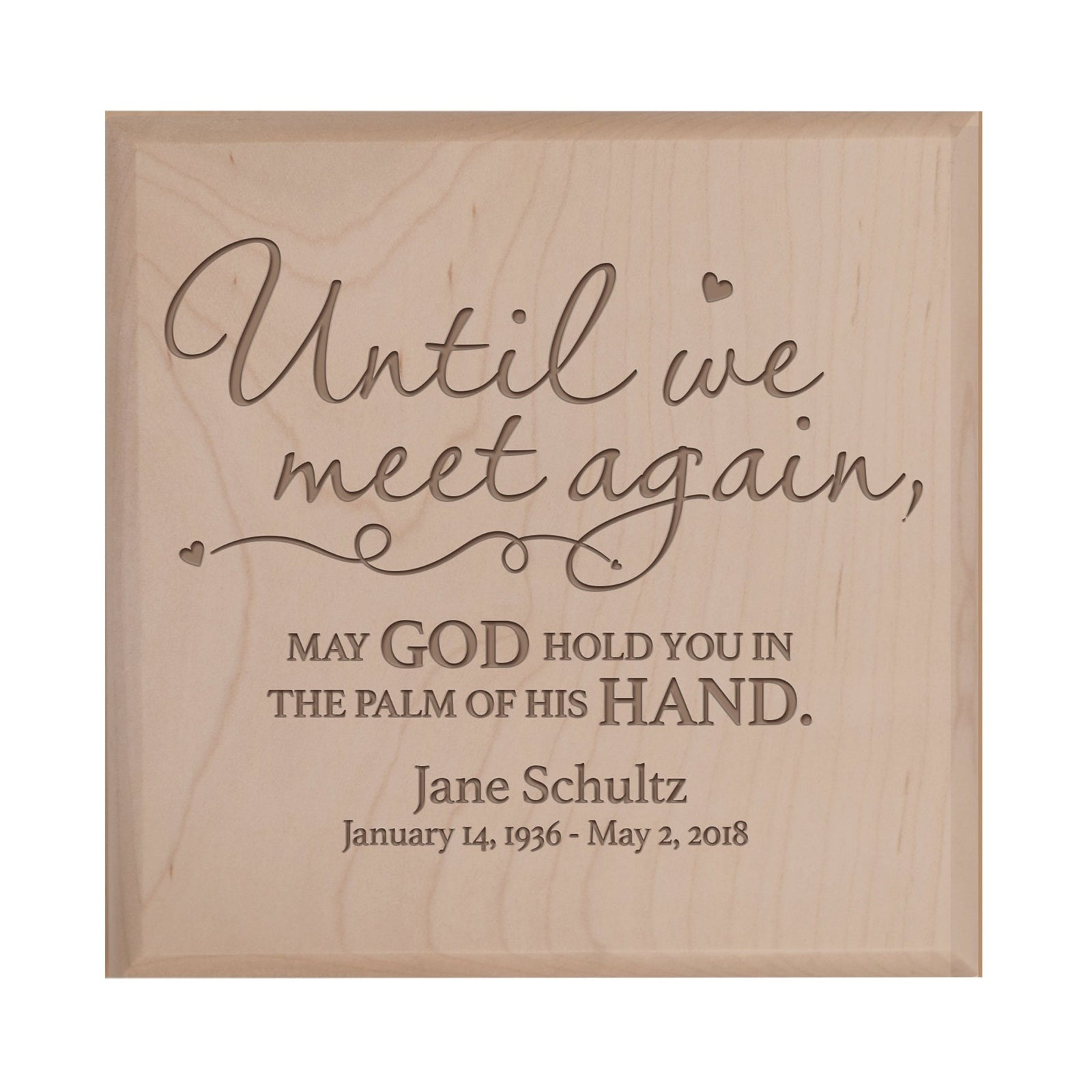 Personalized Memorial Cremation Urn 5.5x5.5x3.5 Until We Meet Again - LifeSong Milestones