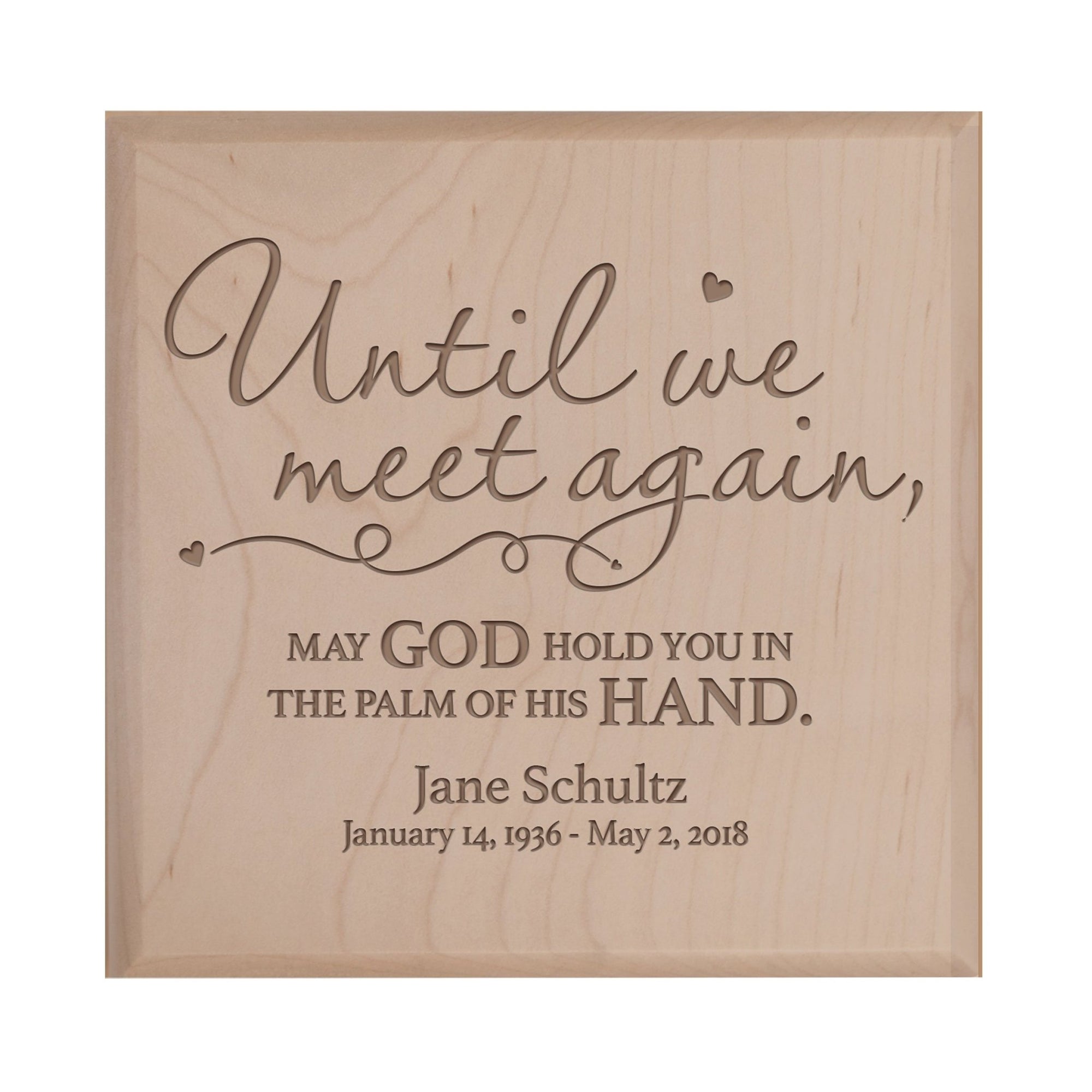 Personalized Memorial Cremation Urn 5.5x5.5x3.5 Until We Meet Again - LifeSong Milestones