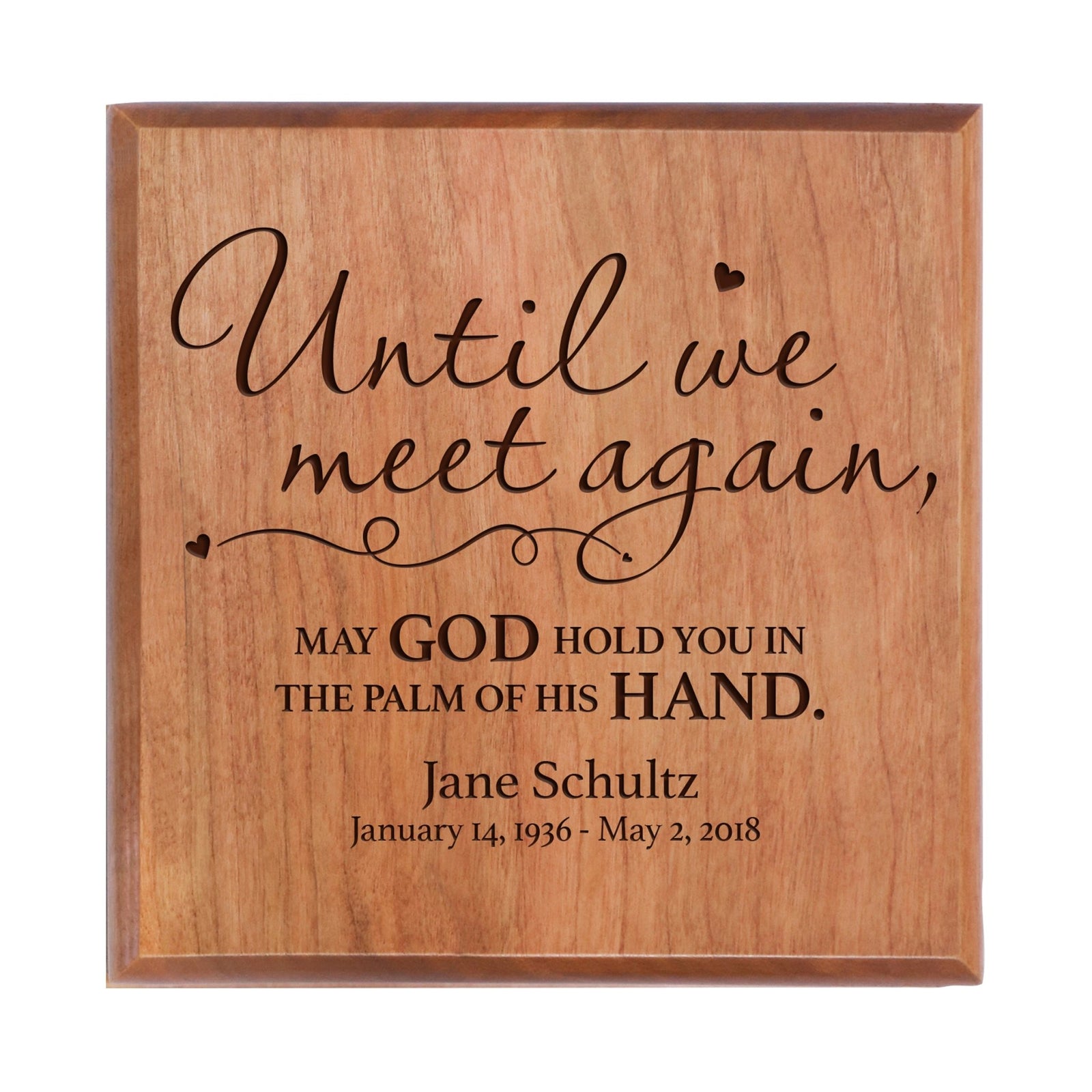 Personalized Memorial Cremation Urn 5.5x5.5x3.5 Until We Meet Again - LifeSong Milestones