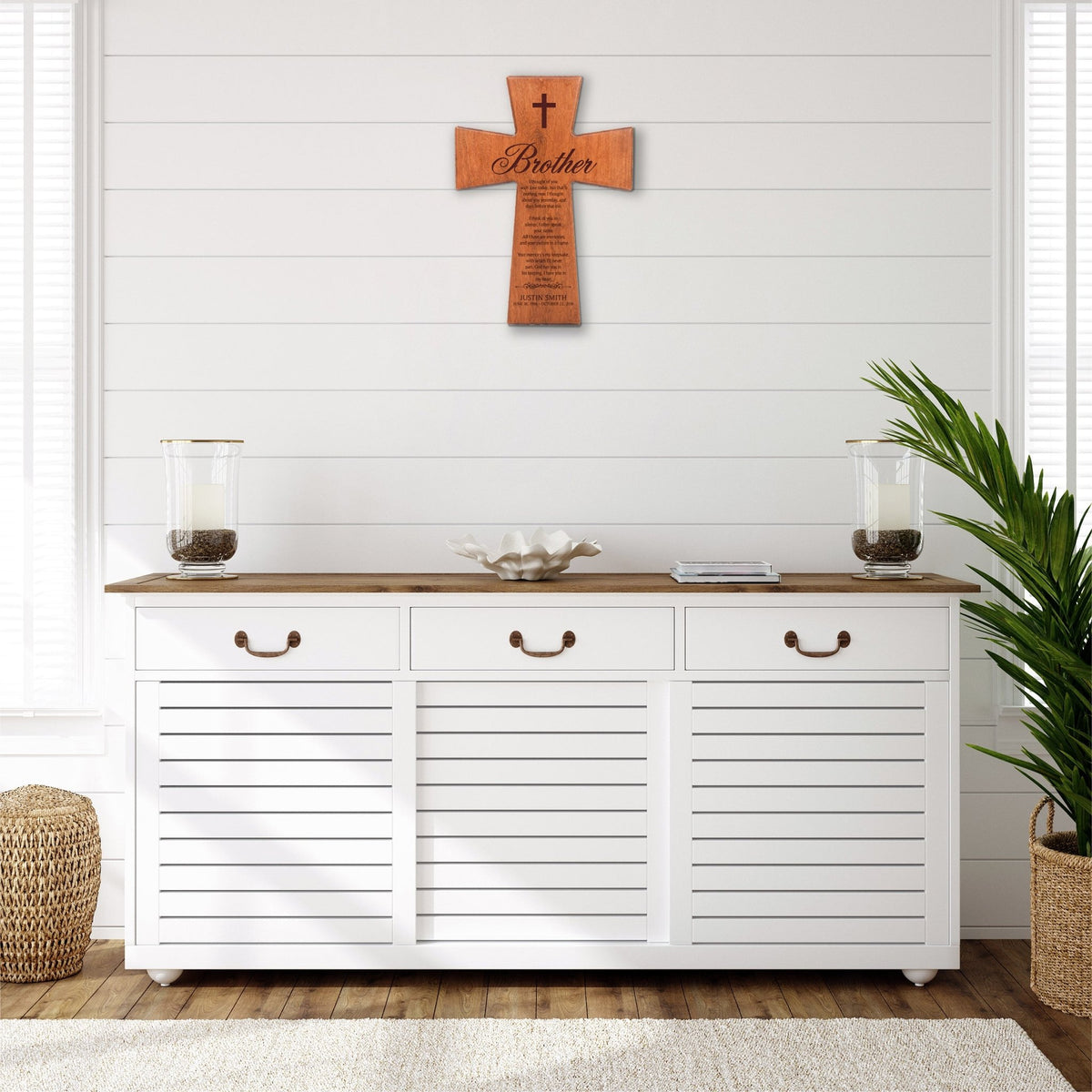 Personalized Memorial Engraved Wall Cross Sympathy Gifts - I Thought Of You - LifeSong Milestones