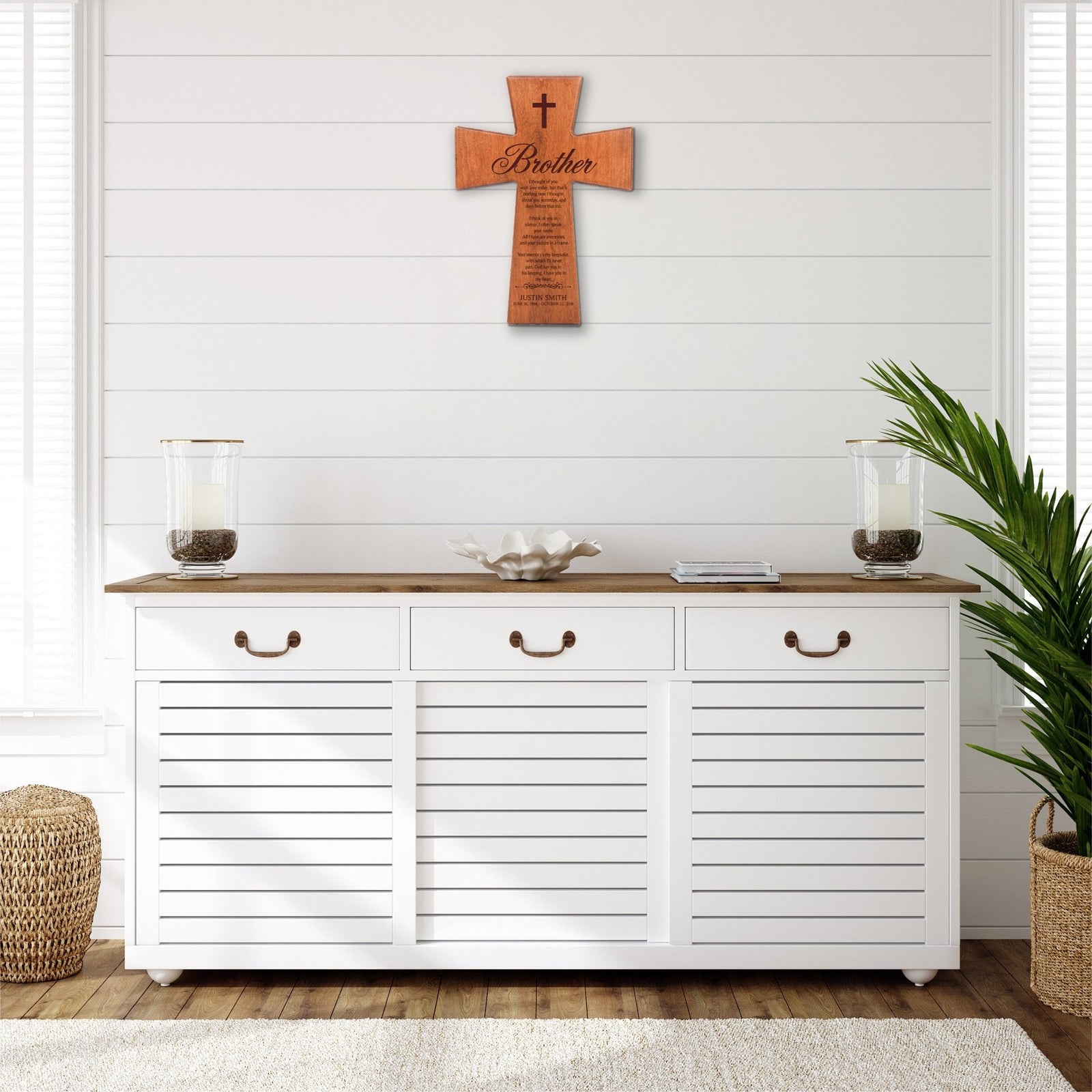 Personalized Memorial Engraved Wall Cross Sympathy Gifts - I Thought Of You - LifeSong Milestones