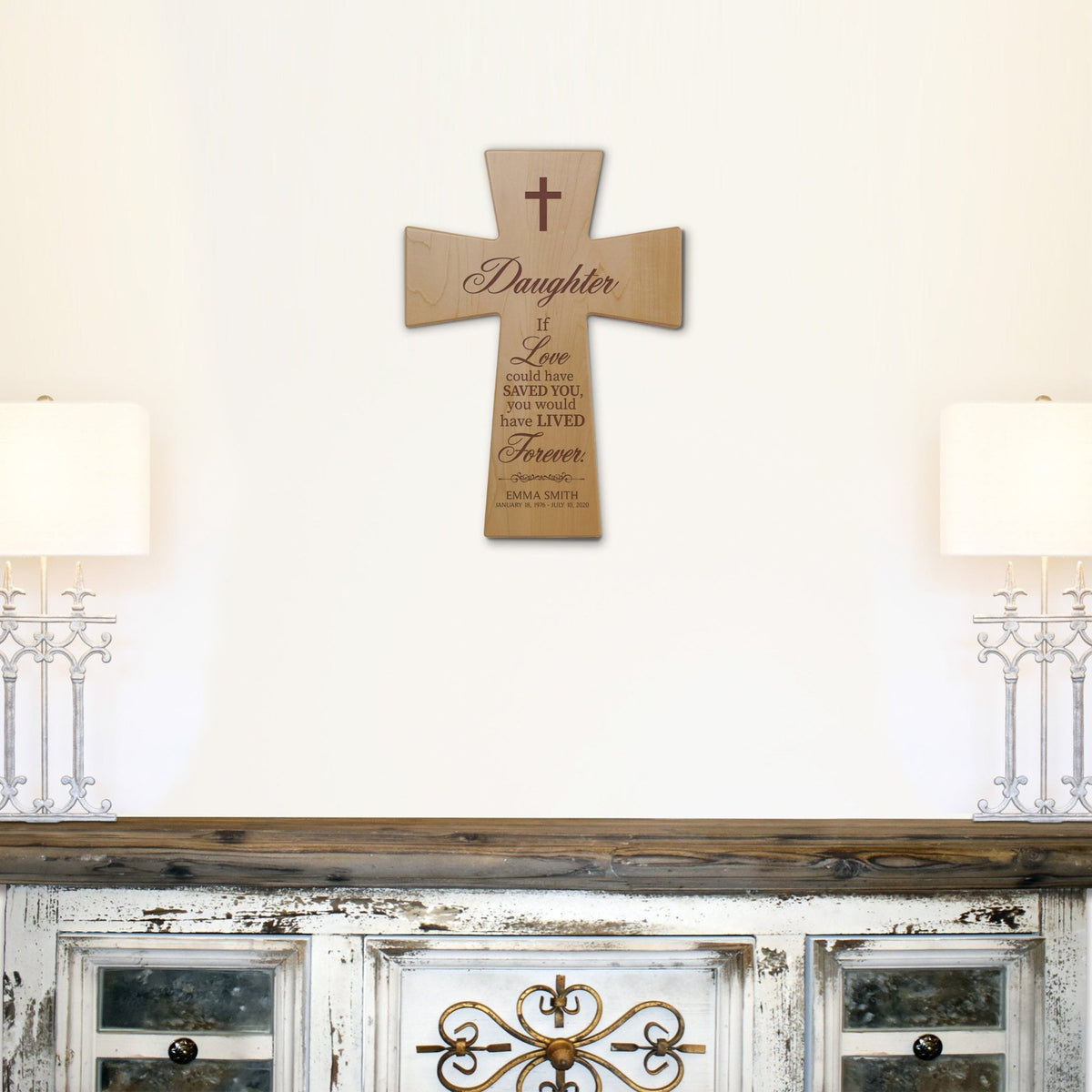 Personalized Memorial Engraved Wall Cross Sympathy Gifts - If Love Could Have Saved - LifeSong Milestones