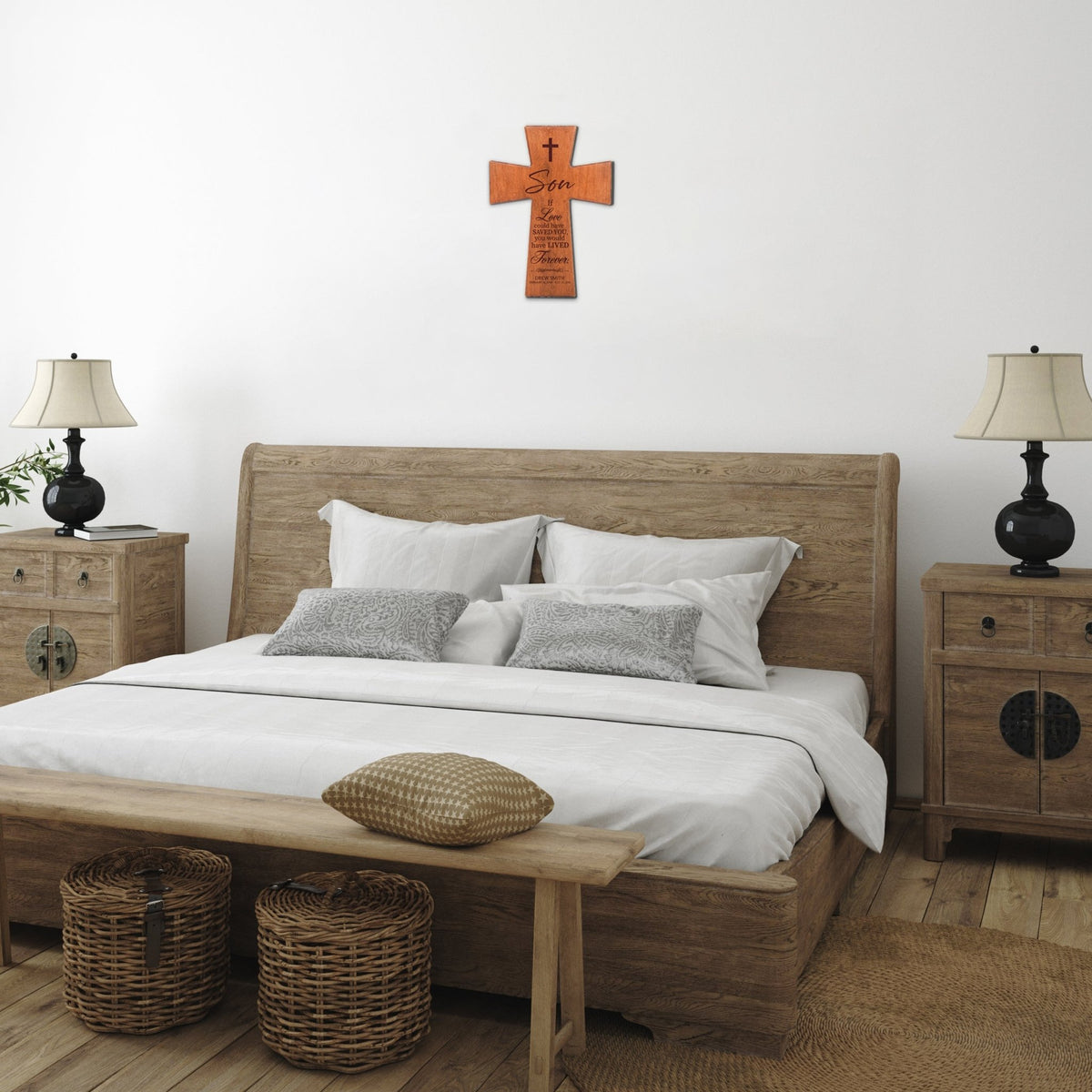 Personalized Memorial Engraved Wall Cross Sympathy Gifts - If Love Could Have Saved - LifeSong Milestones