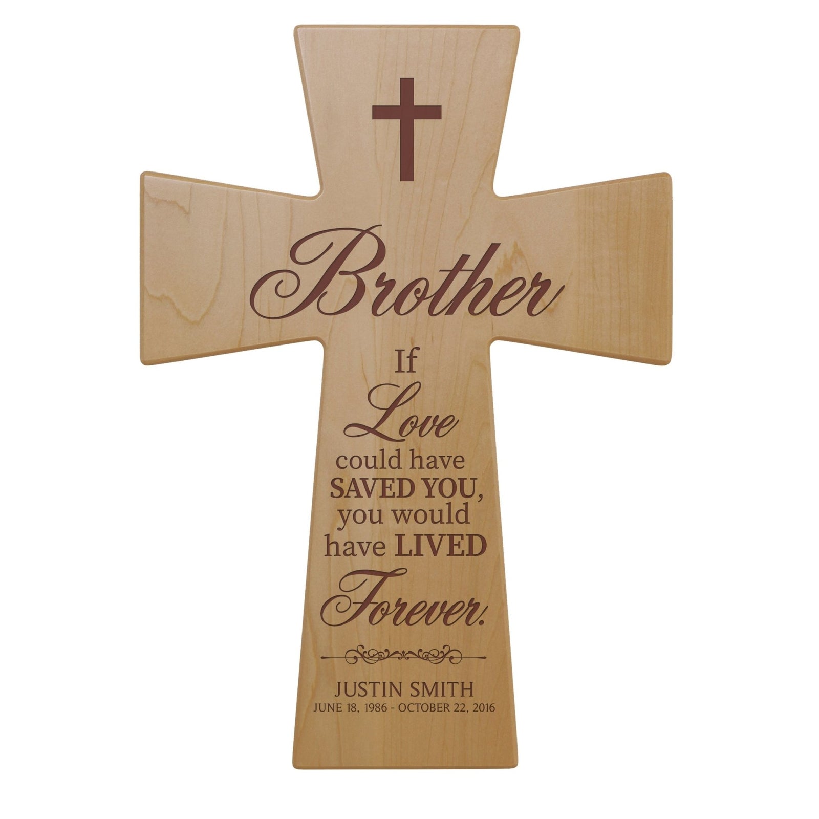 Personalized Memorial Engraved Wall Cross Sympathy Gifts - If Love Could Have Saved - LifeSong Milestones