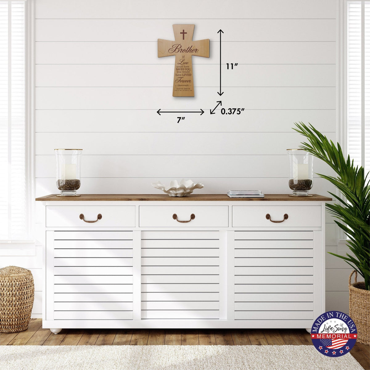 Personalized Memorial Engraved Wall Cross Sympathy Gifts - If Love Could Have Saved - LifeSong Milestones