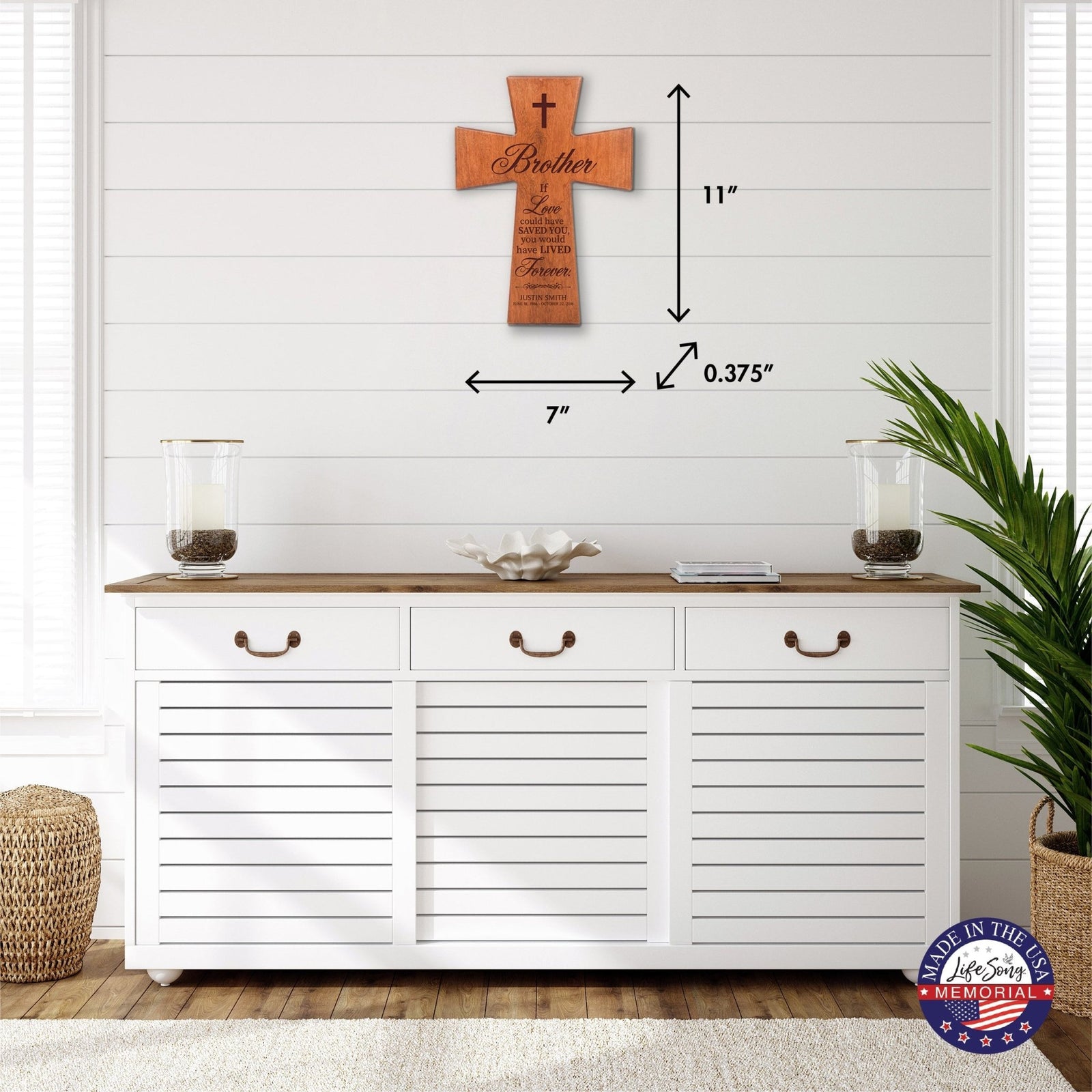 Personalized Memorial Engraved Wall Cross Sympathy Gifts - If Love Could Have Saved - LifeSong Milestones