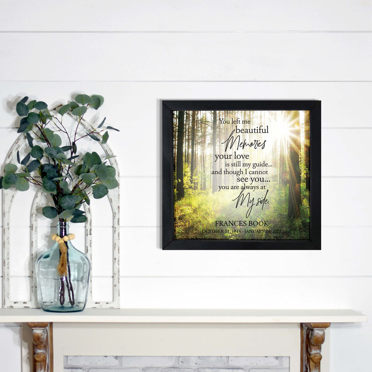 Personalized Memorial Framed Shadow Box for Loss of Loved One - LifeSong Milestones