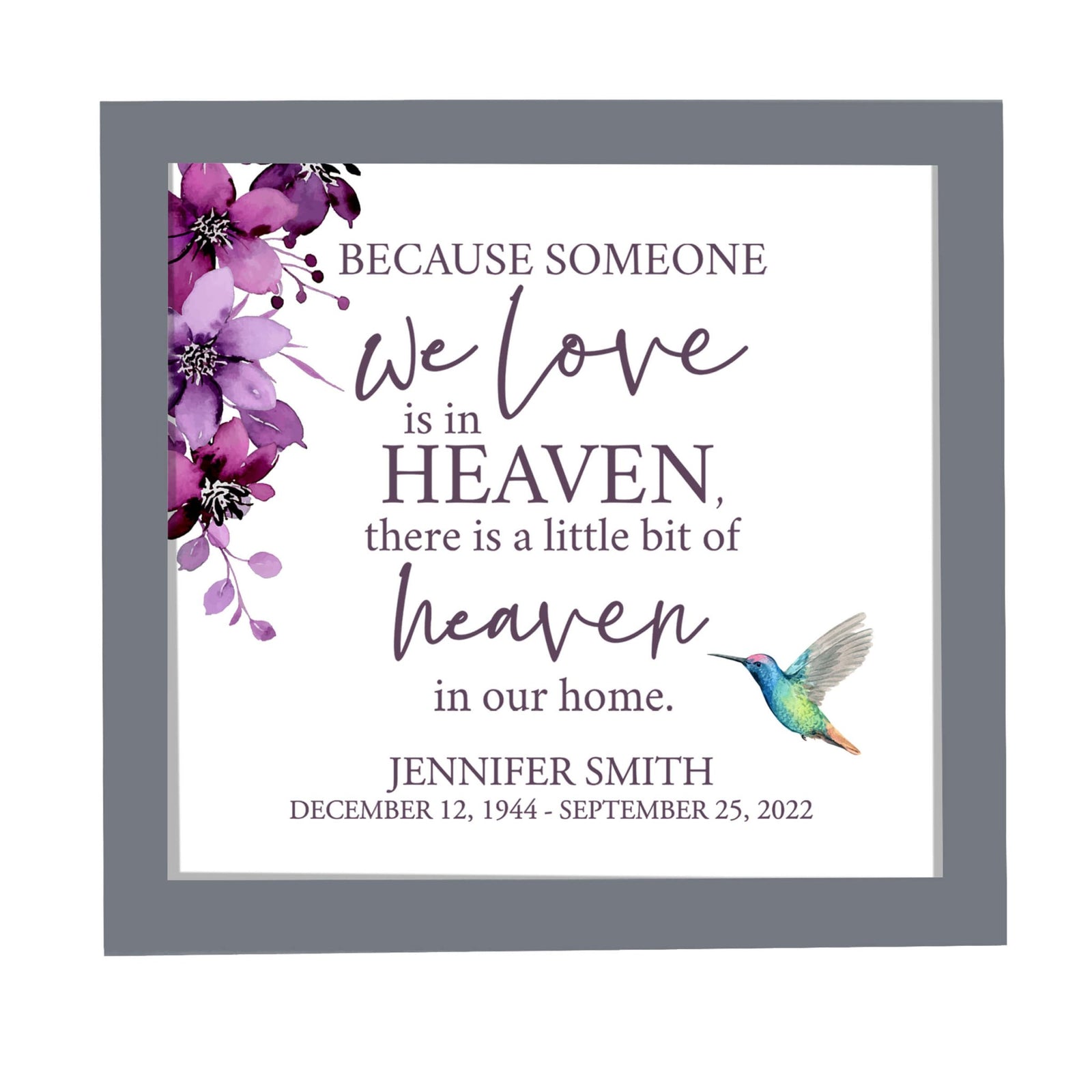 Personalized Memorial Framed Shadow Box for Loss of Loved One - LifeSong Milestones