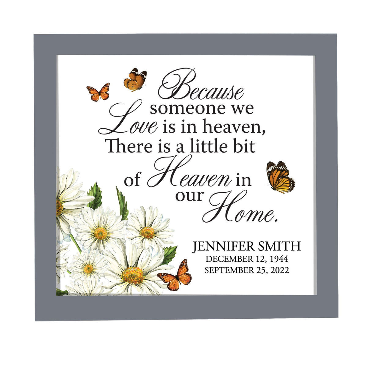 Personalized Memorial Framed Shadow Box for Loss of Loved One - LifeSong Milestones