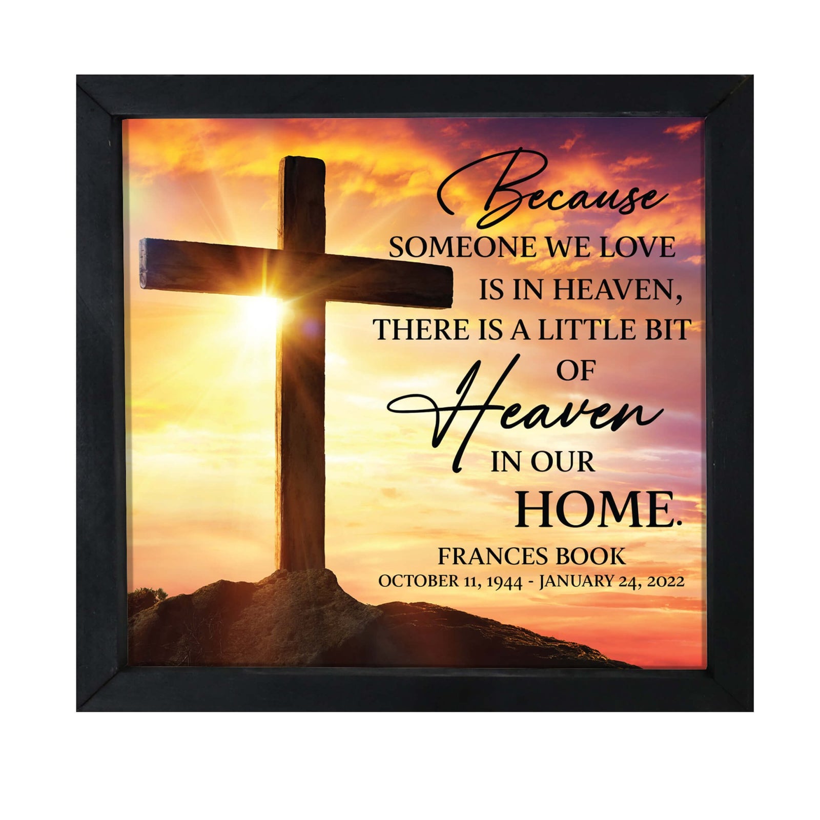 Personalized Memorial Framed Shadow Box for Loss of Loved One - LifeSong Milestones