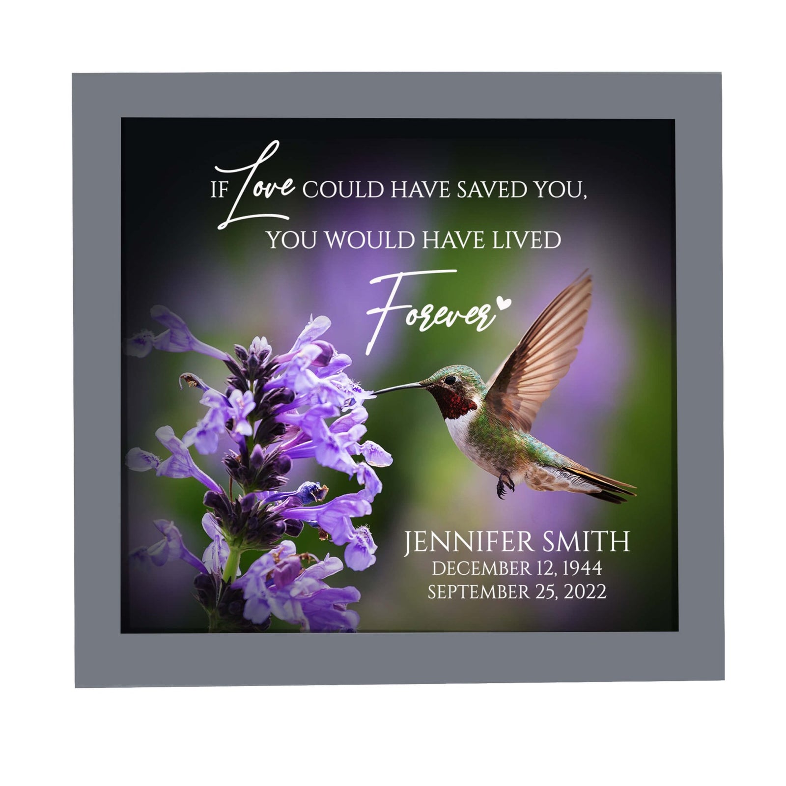 Personalized Memorial Framed Shadow Box for Loss of Loved One - LifeSong Milestones