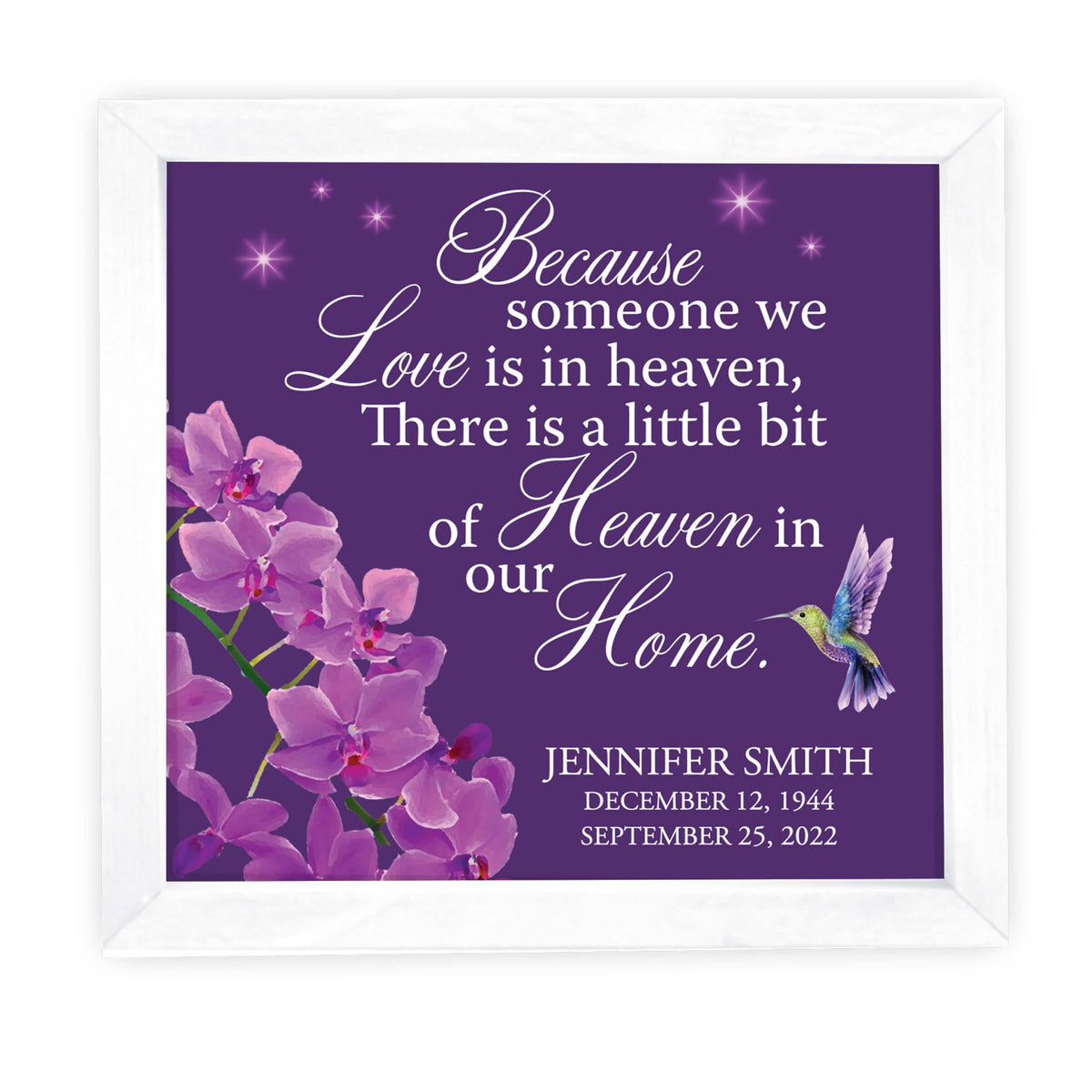 Personalized Memorial Framed Shadow Box for Loss of Loved One - LifeSong Milestones