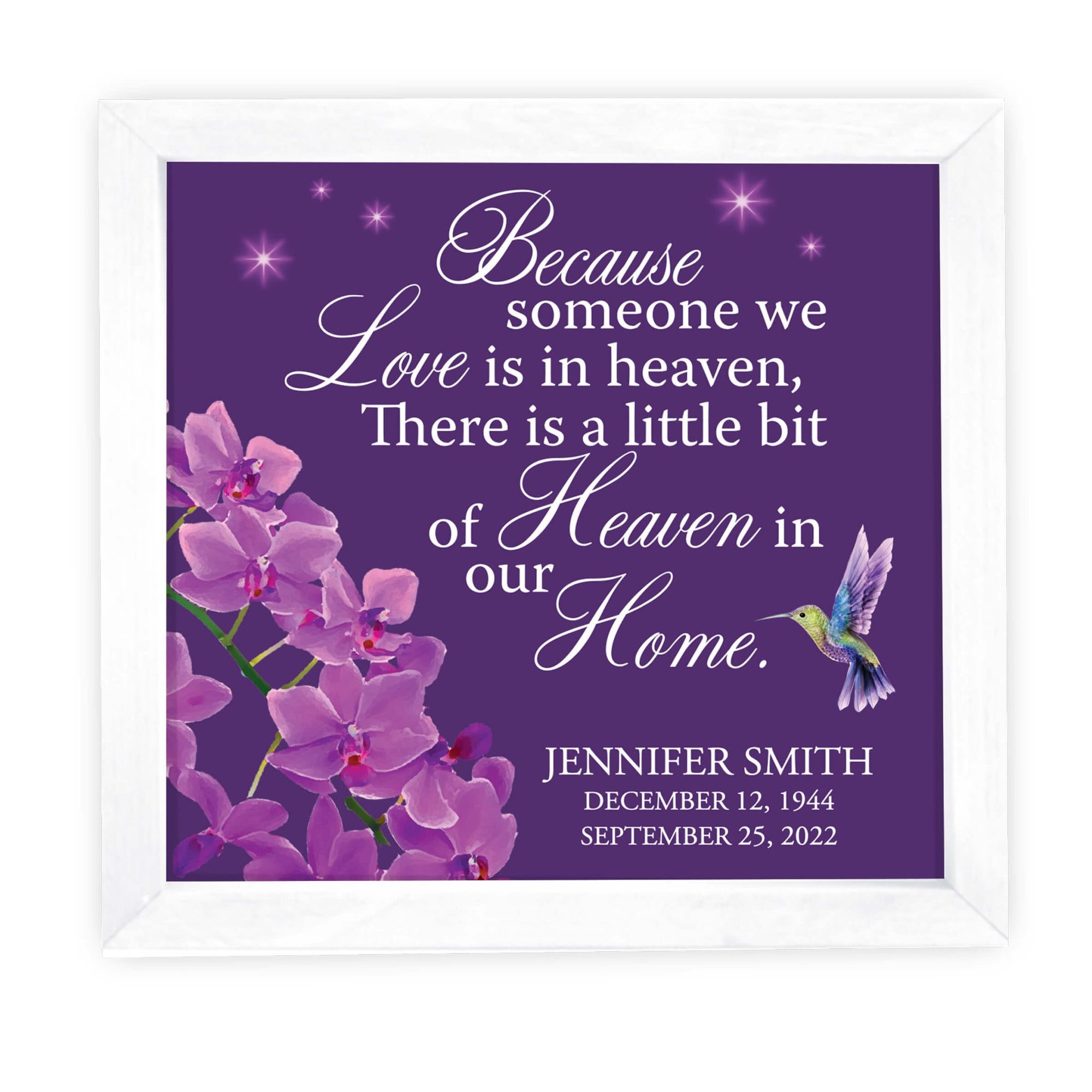Personalized Memorial Framed Shadow Box for Loss of Loved One - LifeSong Milestones
