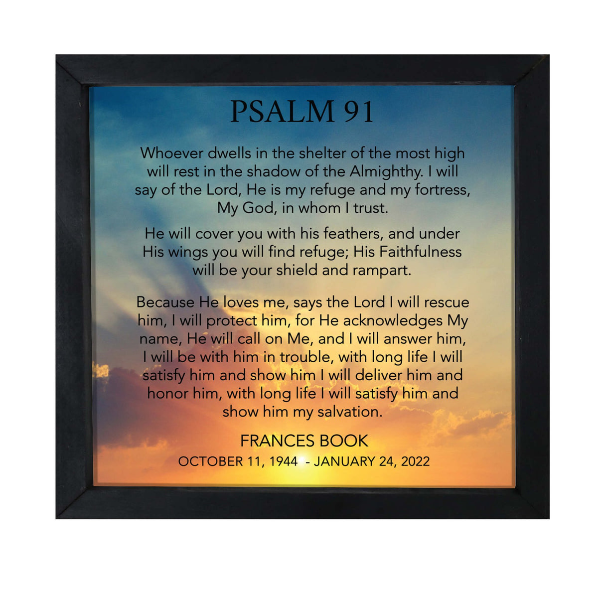 Personalized Memorial Framed Shadow Box for Loss of Loved One - LifeSong Milestones