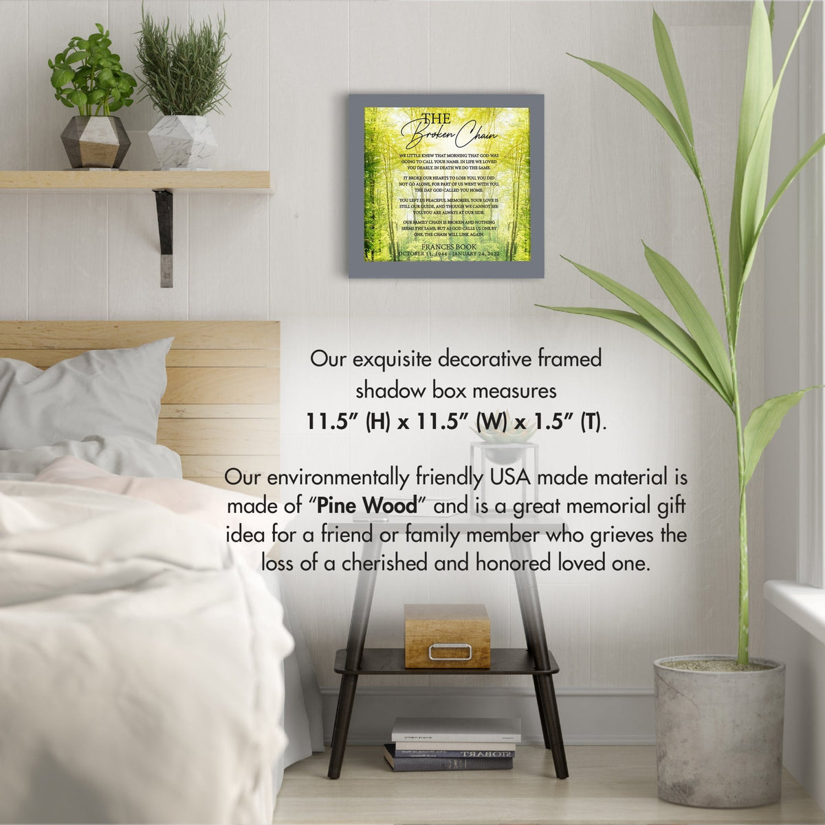Personalized Memorial Framed Shadow Box for Loss of Loved One - LifeSong Milestones