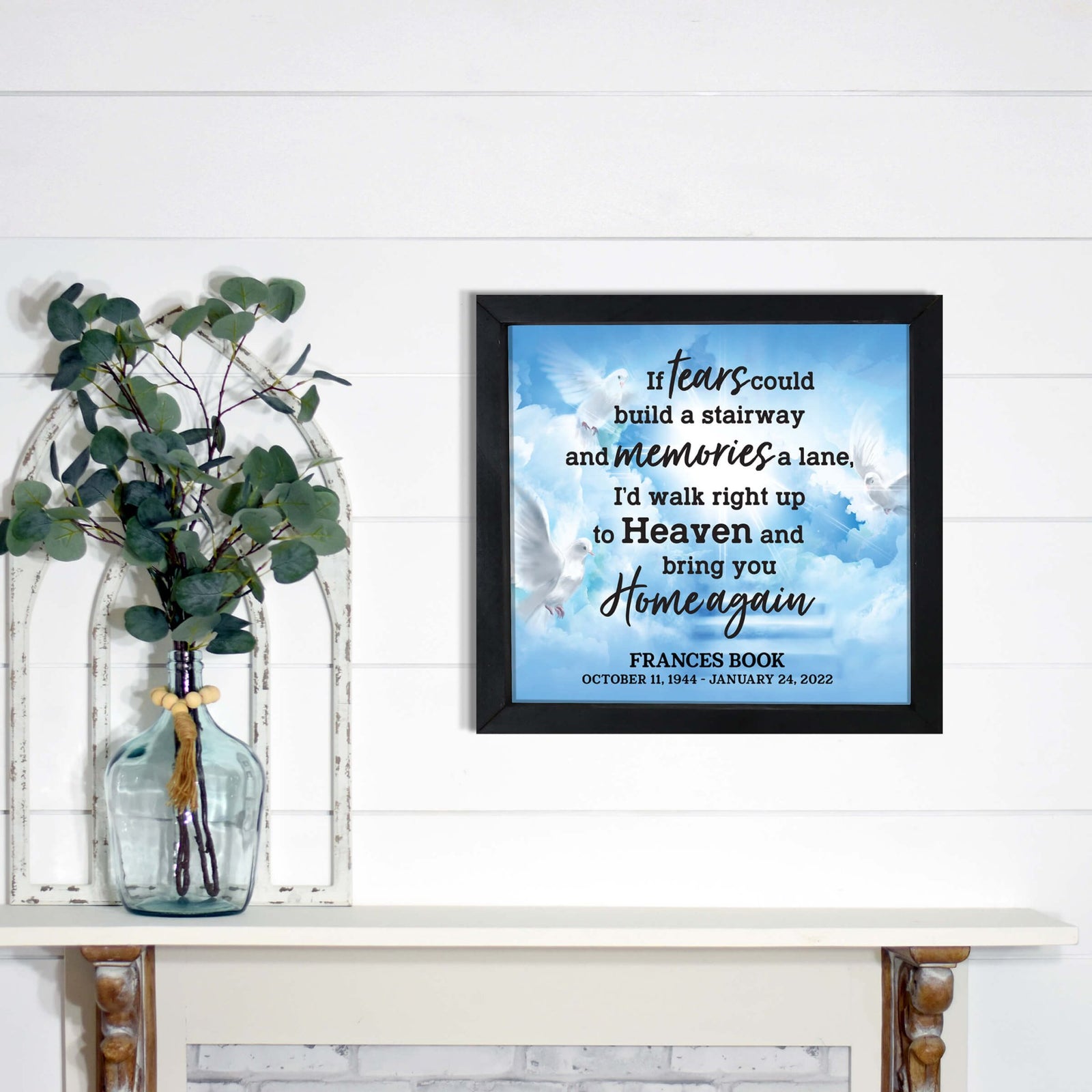 Personalized Memorial Framed Shadow Box for Loss of Loved One - LifeSong Milestones