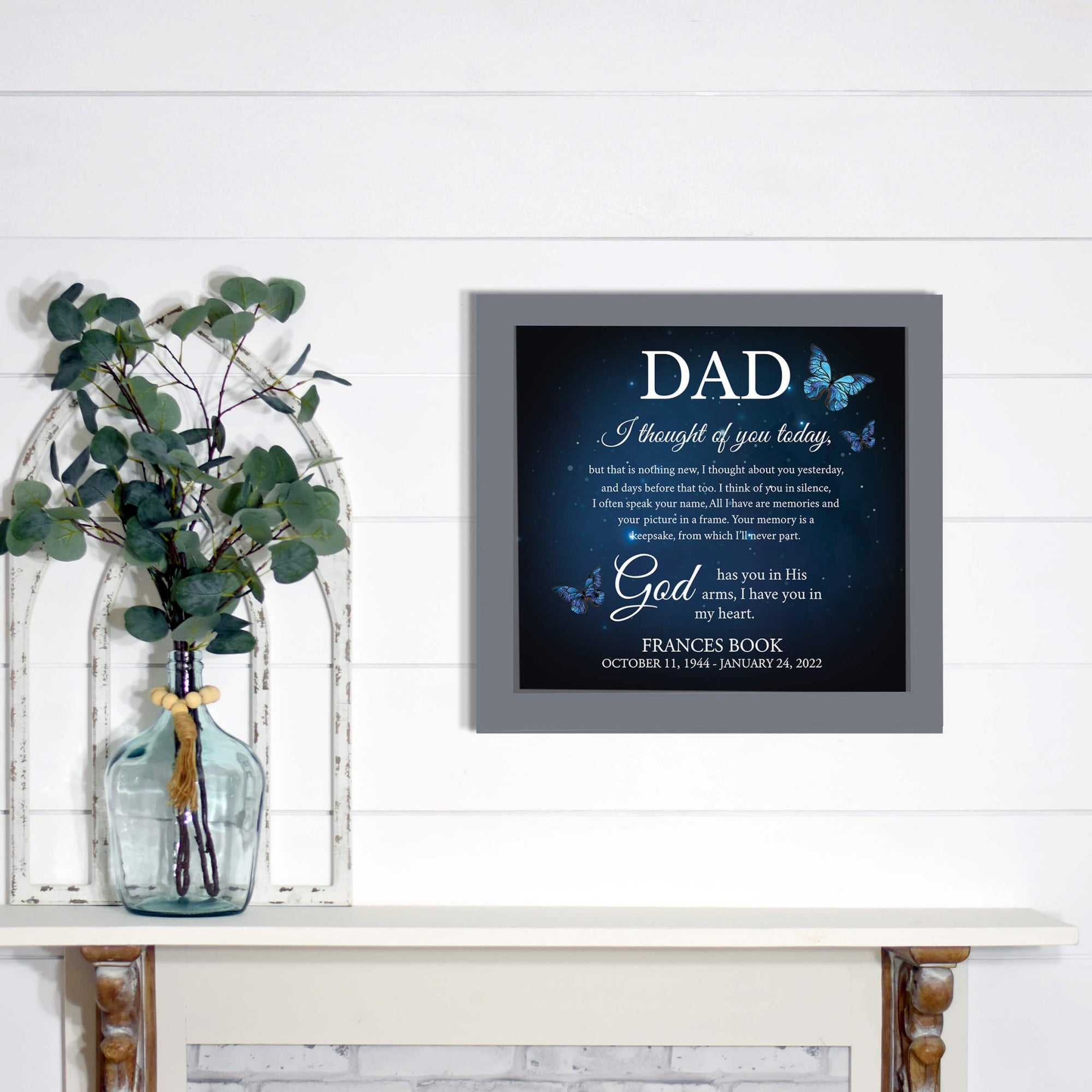 Personalized Memorial Framed Shadow Box for Loss of Loved One - I Thought Of You - LifeSong Milestones