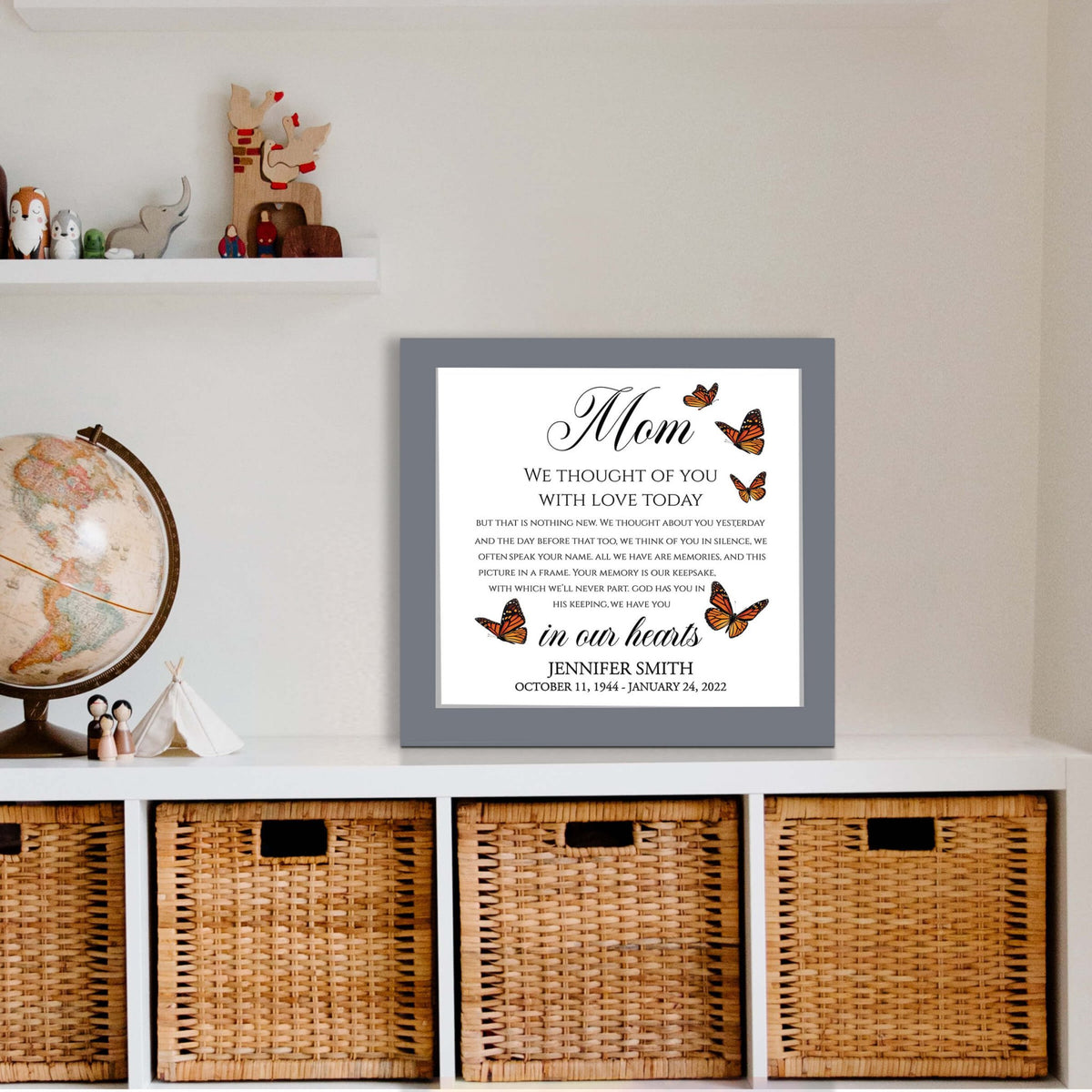 Personalized Memorial Framed Shadow Box for Loss of Loved One - I Thought Of You - LifeSong Milestones