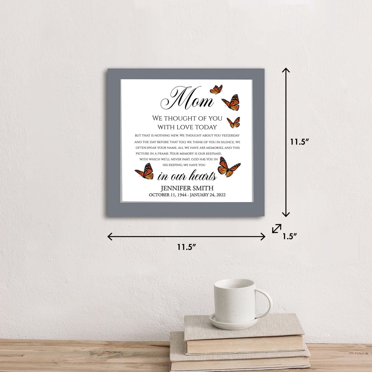 Personalized Memorial Framed Shadow Box for Loss of Loved One - I Thought Of You - LifeSong Milestones