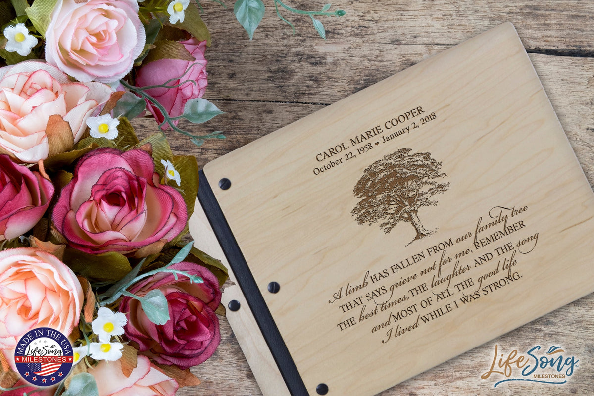Personalized Memorial Funeral Service Guest Book - Fallen Limb - LifeSong Milestones