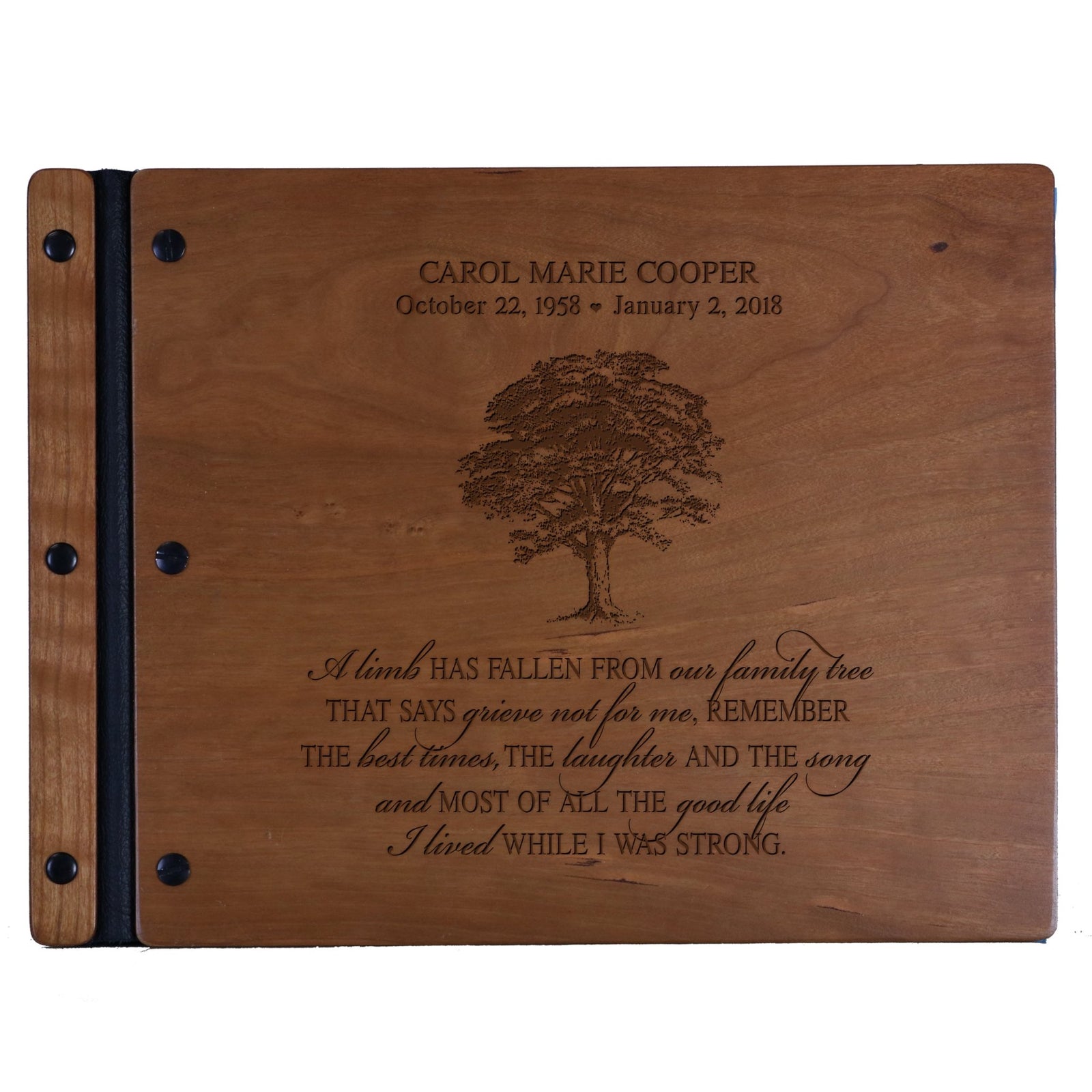 Personalized Memorial Funeral Service Guest Book - Fallen Limb - LifeSong Milestones