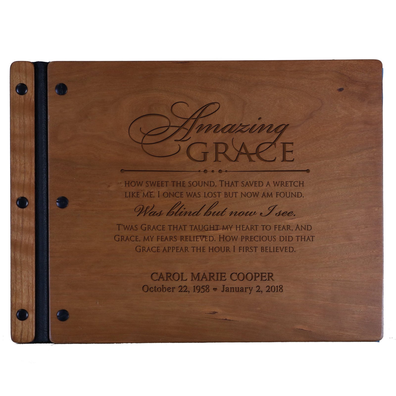 Personalized Memorial Guest Book - Amazing Grace - LifeSong Milestones