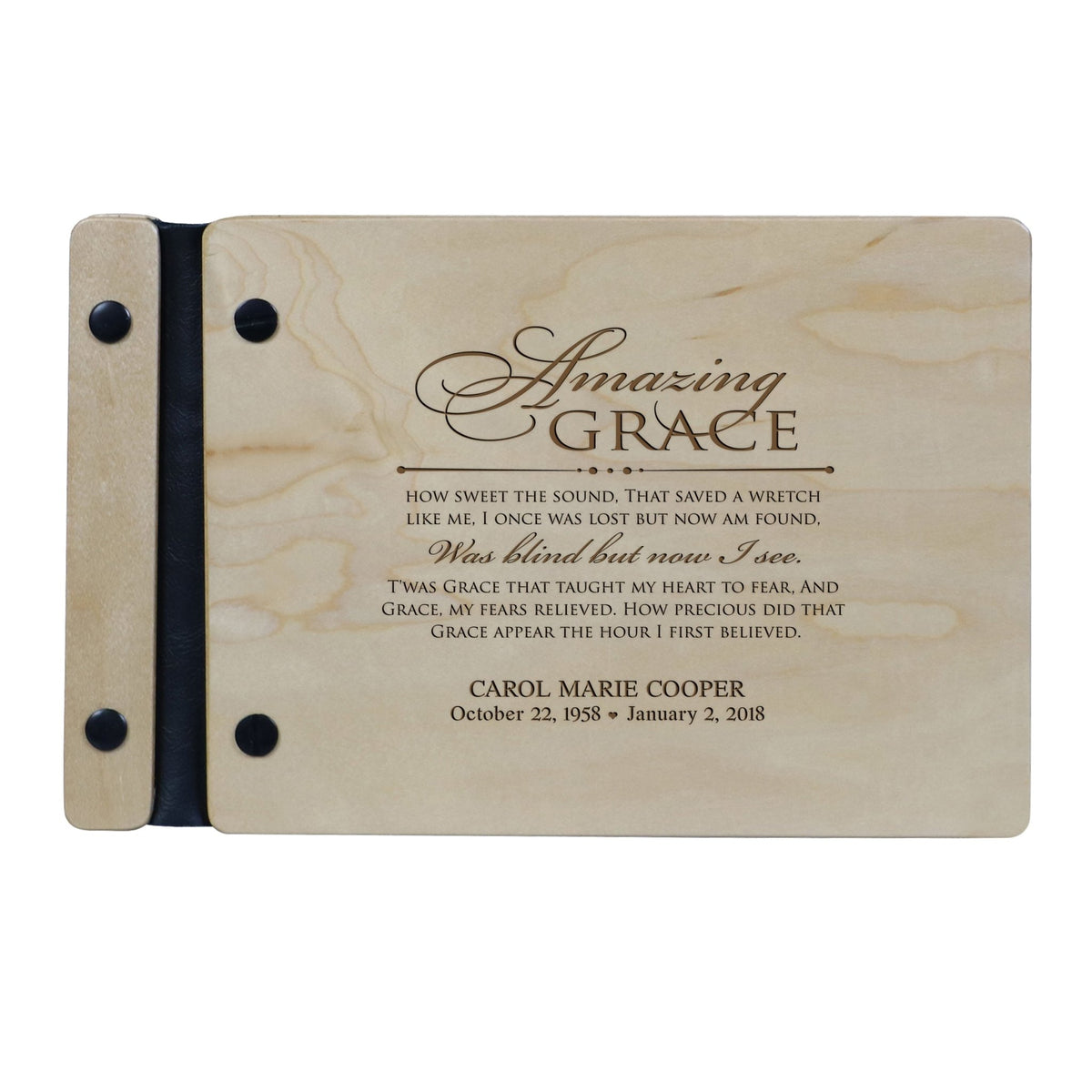 Personalized Memorial Guest Book - Amazing Grace - LifeSong Milestones