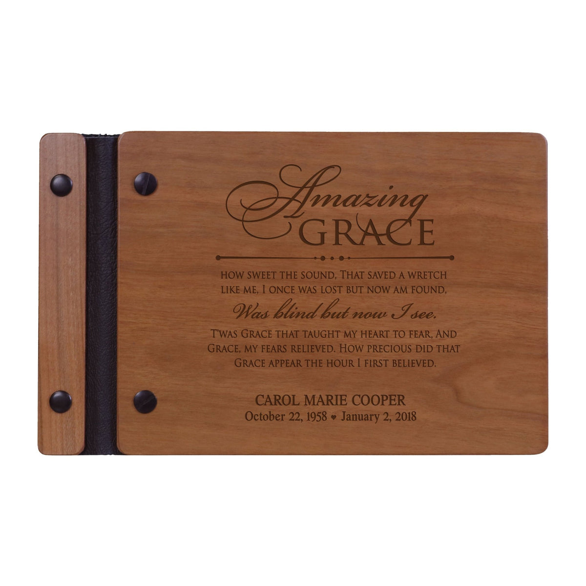 Personalized Memorial Guest Book - Amazing Grace - LifeSong Milestones
