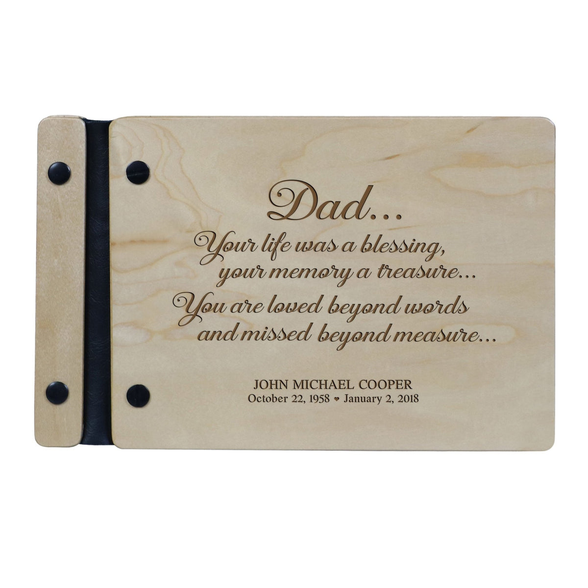 Personalized Memorial Guest Book - Dad - LifeSong Milestones