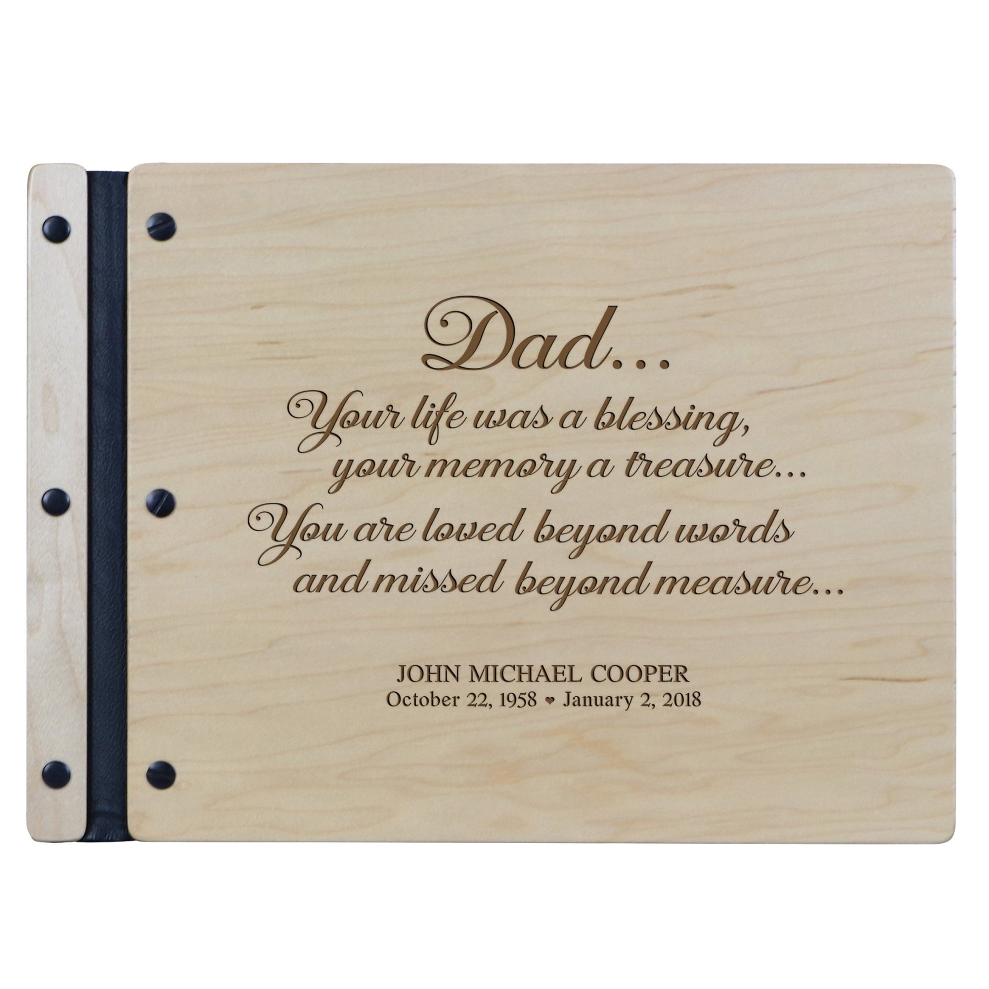 Personalized Memorial Guest Book - Dad - LifeSong Milestones