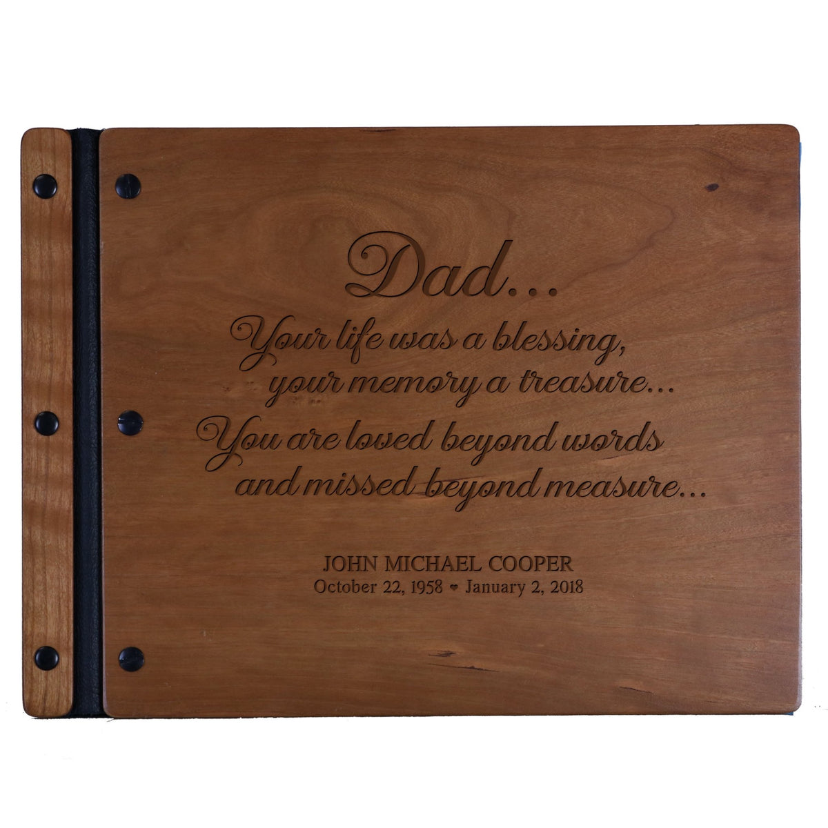 Personalized Memorial Guest Book - Dad - LifeSong Milestones