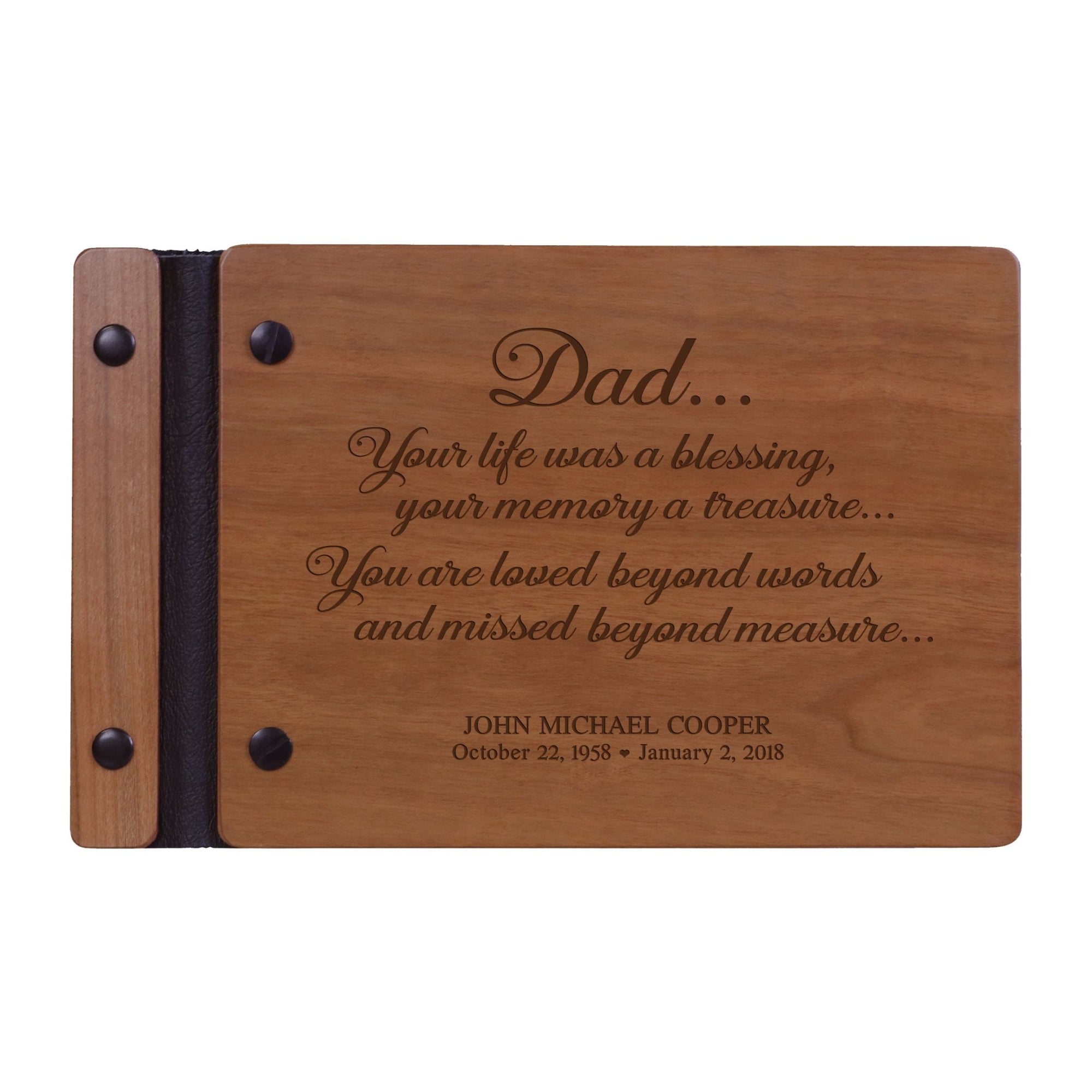 Personalized Memorial Guest Book - Dad - LifeSong Milestones
