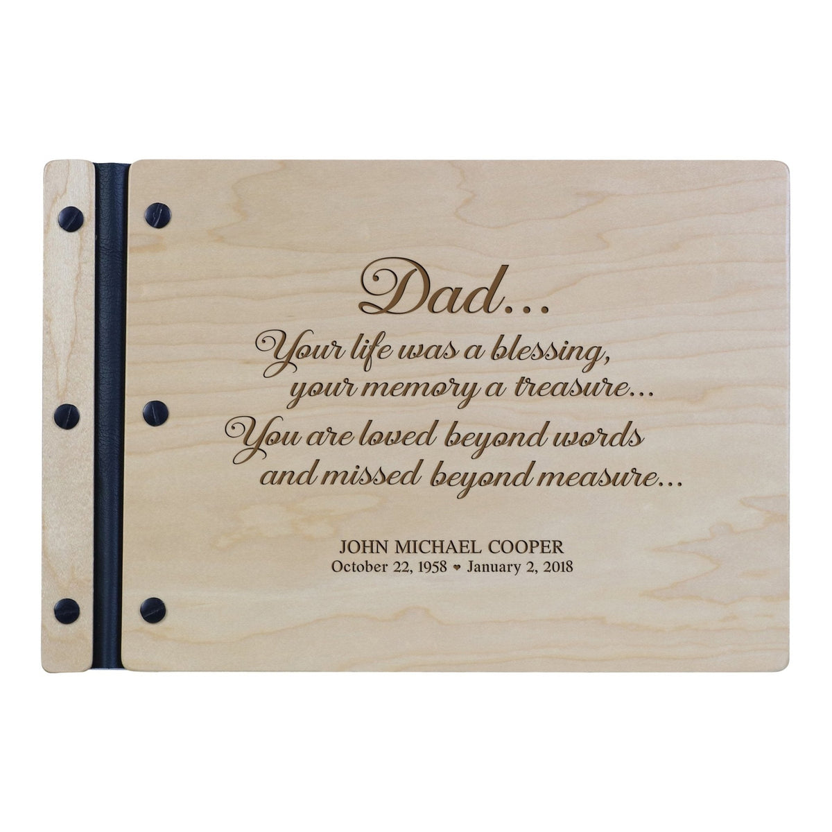 Personalized Memorial Guest Book - Dad - LifeSong Milestones
