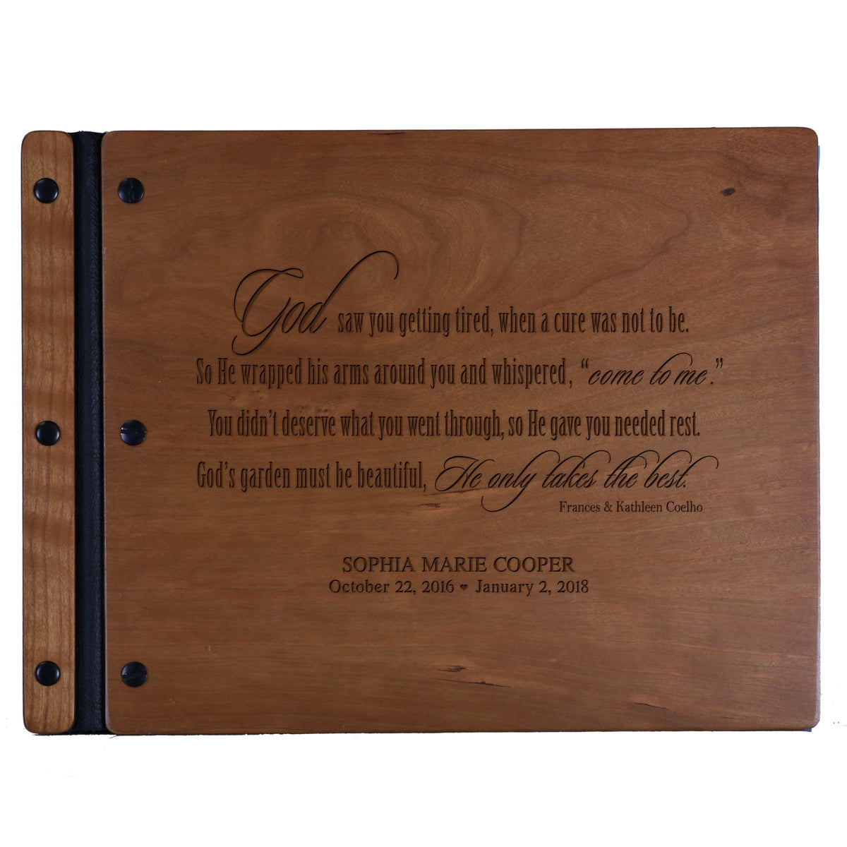 Personalized Memorial Guest Book - God Saw You - LifeSong Milestones