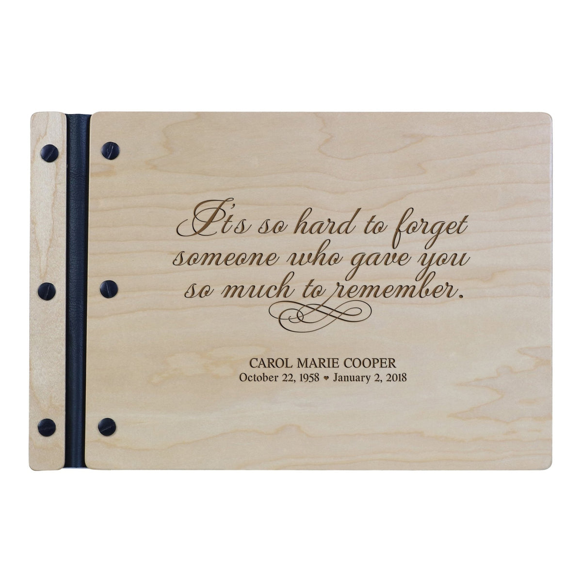 Personalized Memorial Guest Book - It's So Hard - LifeSong Milestones