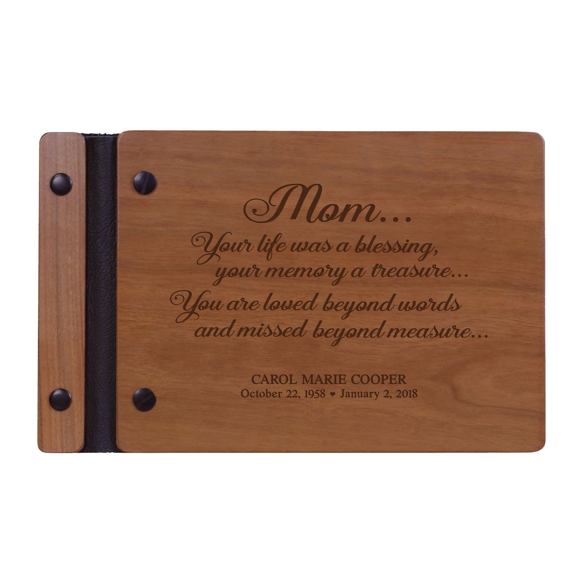 Personalized Memorial Guest Book - Mom - LifeSong Milestones
