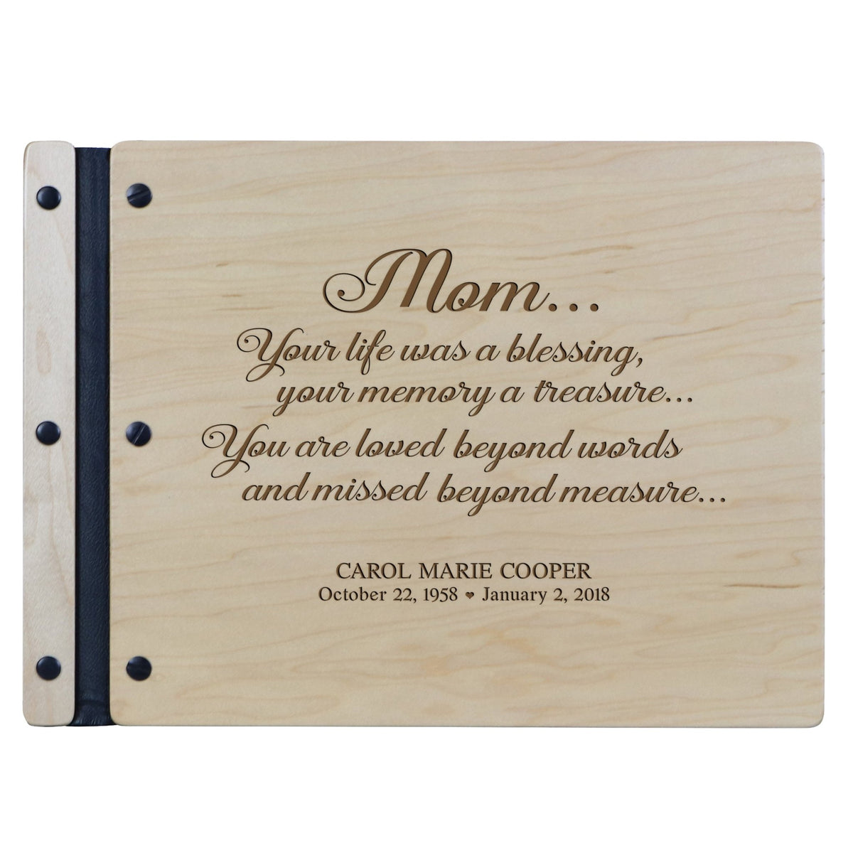 Personalized Memorial Guest Book - Mom - LifeSong Milestones