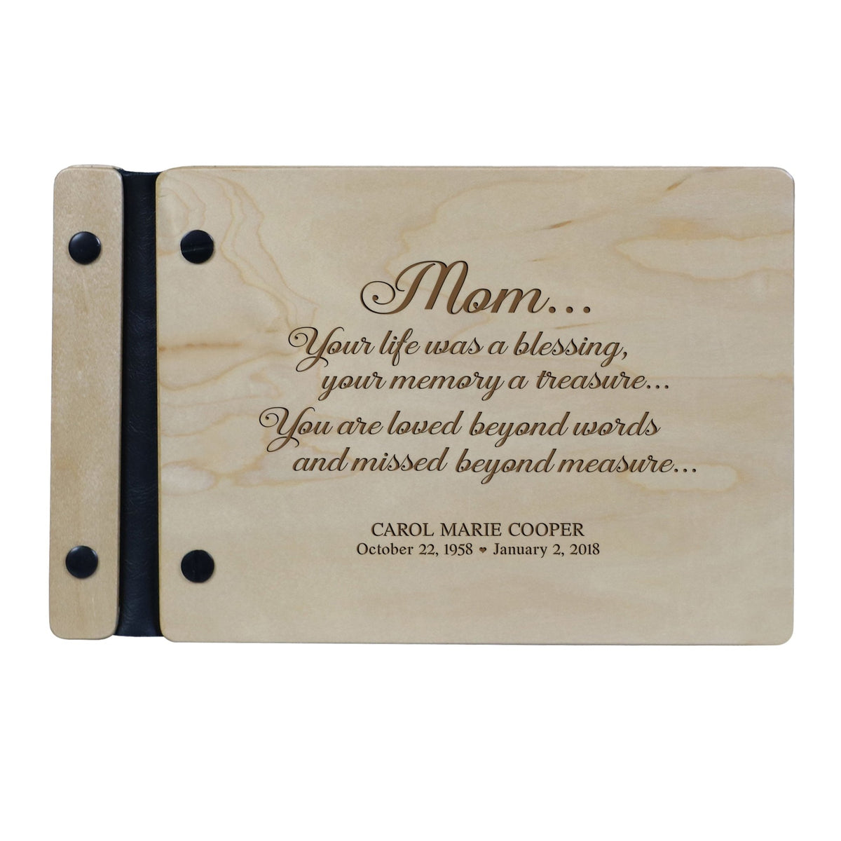 Personalized Memorial Guest Book - Mom - LifeSong Milestones