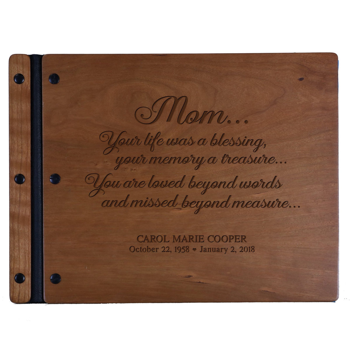 Personalized Memorial Guest Book - Mom - LifeSong Milestones