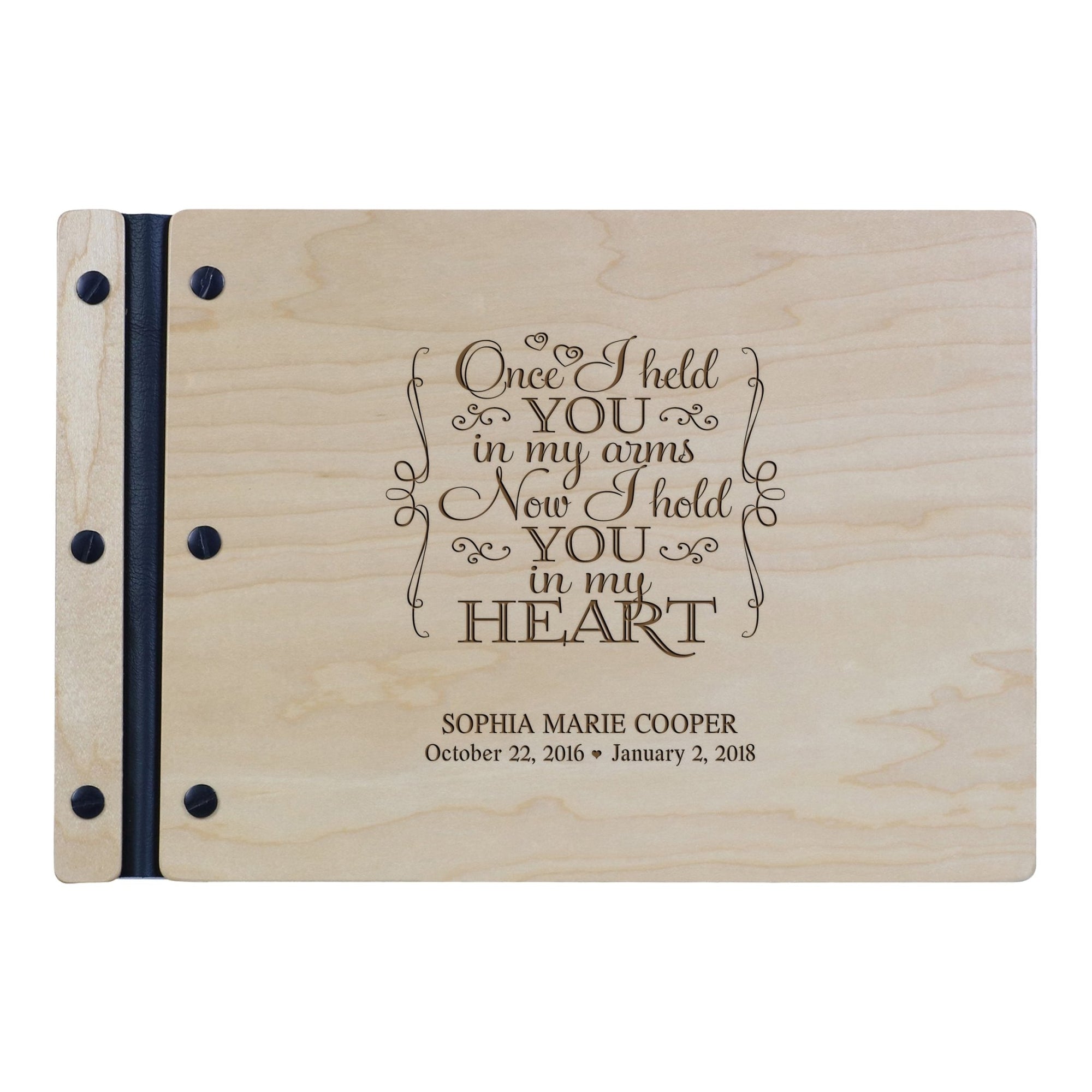 Personalized Memorial Guest Book - Once I Held You - LifeSong Milestones
