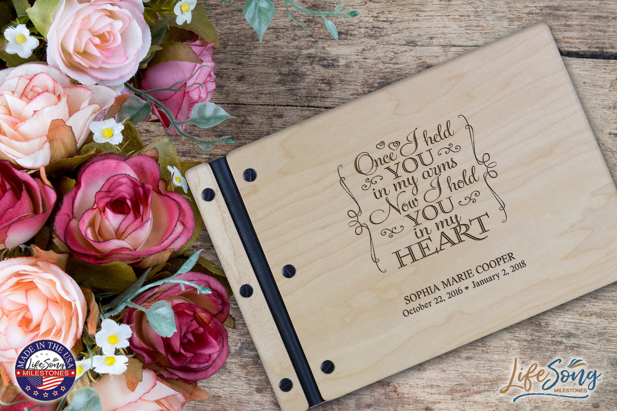Personalized Memorial Guest Book - Once I Held You - LifeSong Milestones