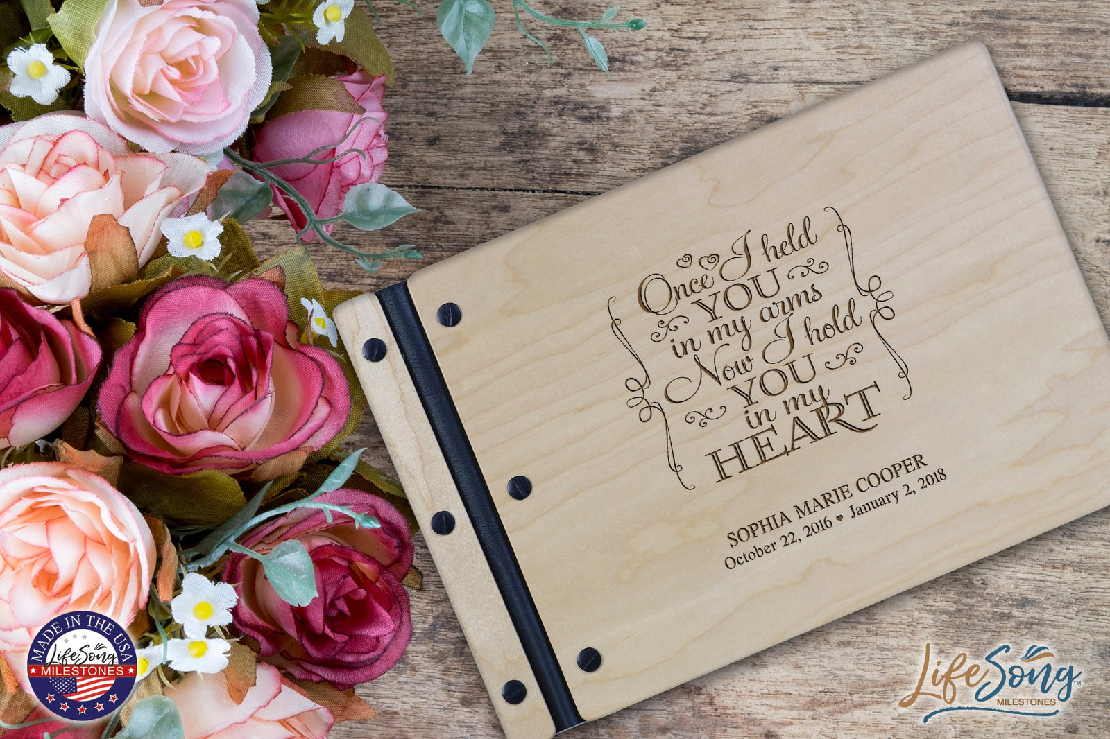 Personalized Memorial Guest Book - Once I Held You - LifeSong Milestones
