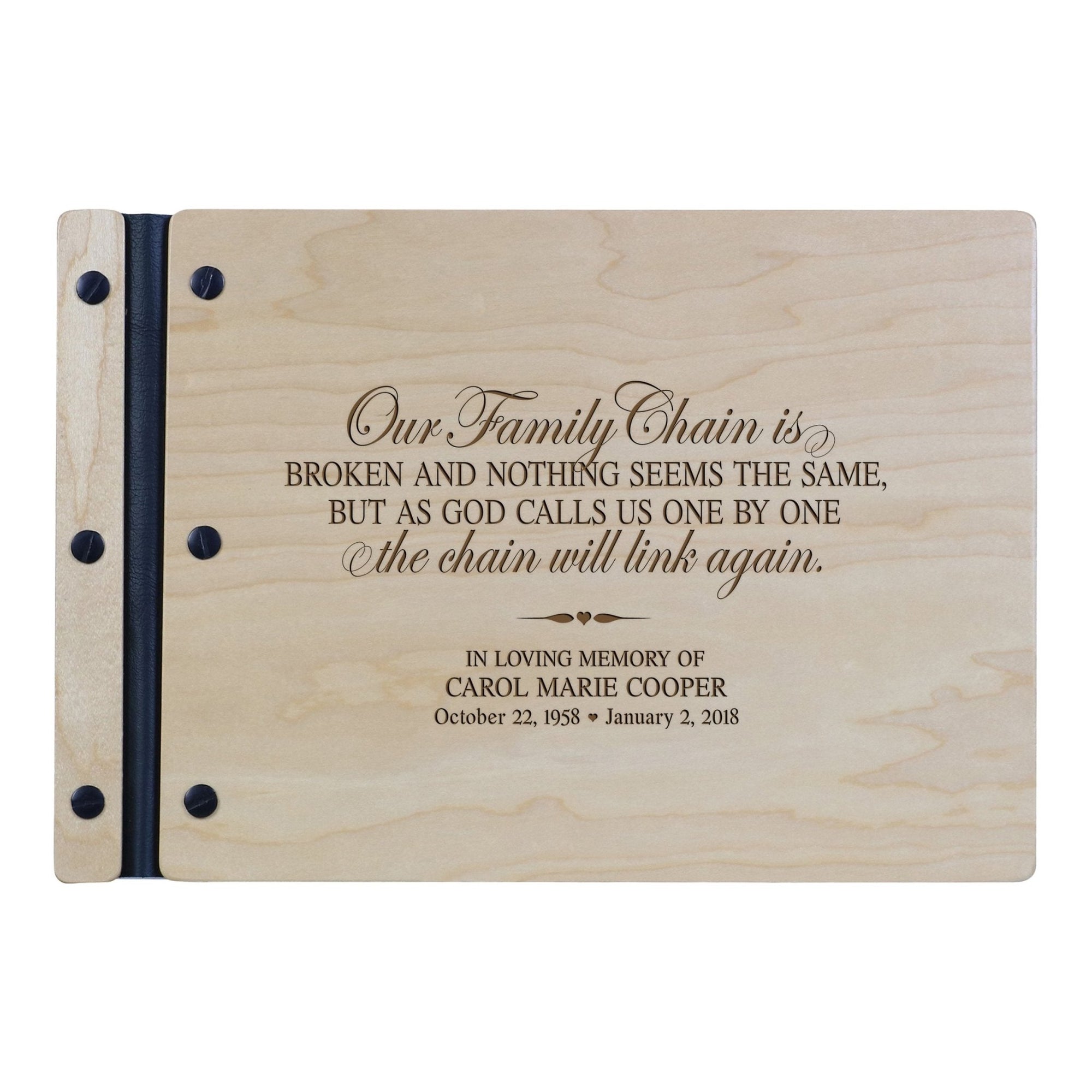 Personalized Memorial Guest Book - Our Family Chain - LifeSong Milestones