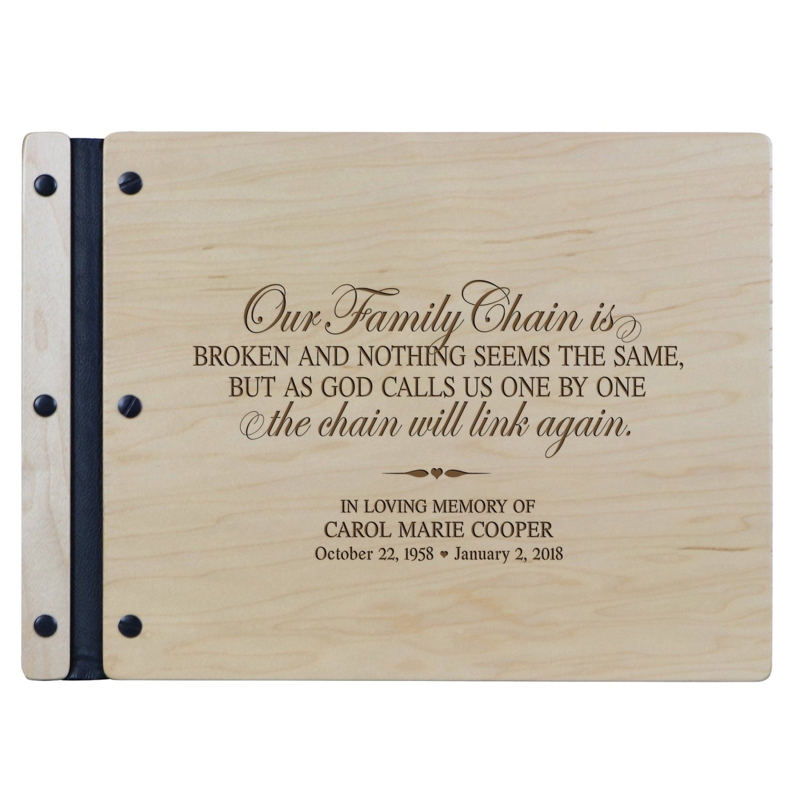 Personalized Memorial Guest Book - Our Family Chain - LifeSong Milestones
