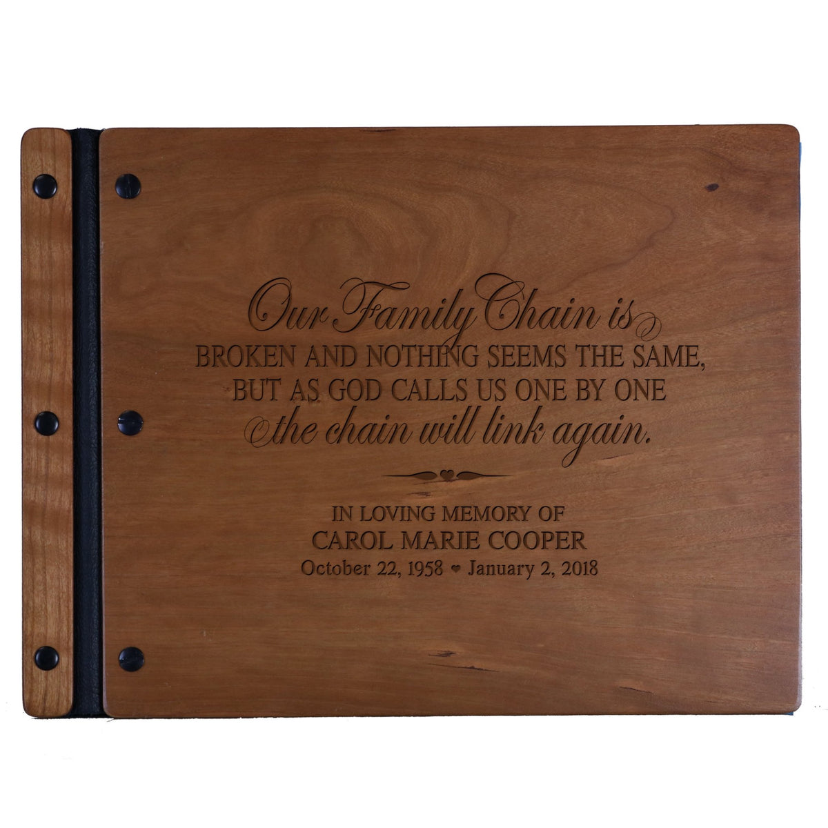 Personalized Memorial Guest Book - Our Family Chain - LifeSong Milestones