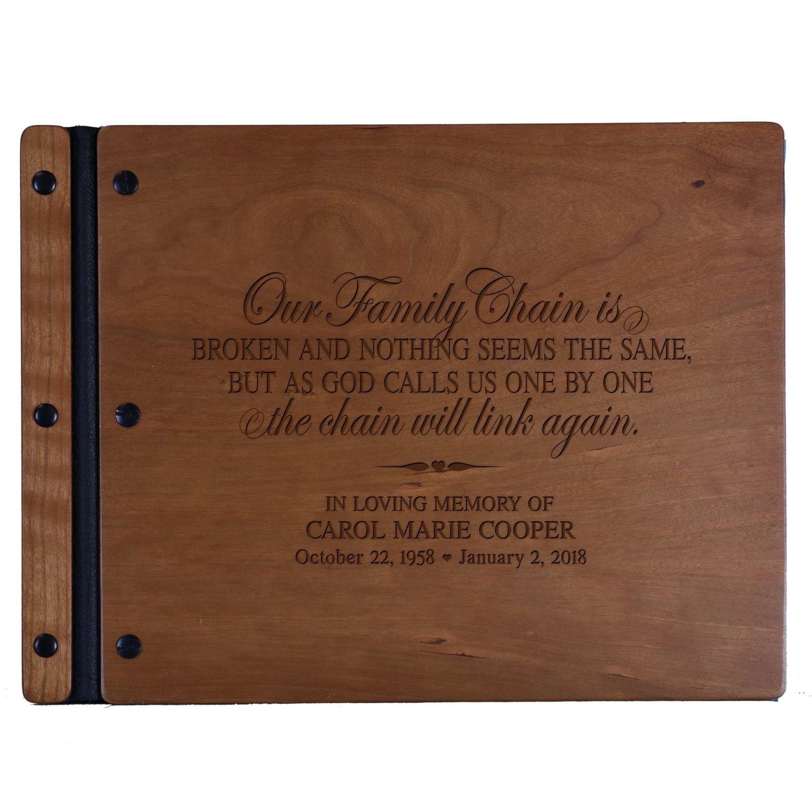 Personalized Memorial Guest Book - Our Family Chain - LifeSong Milestones