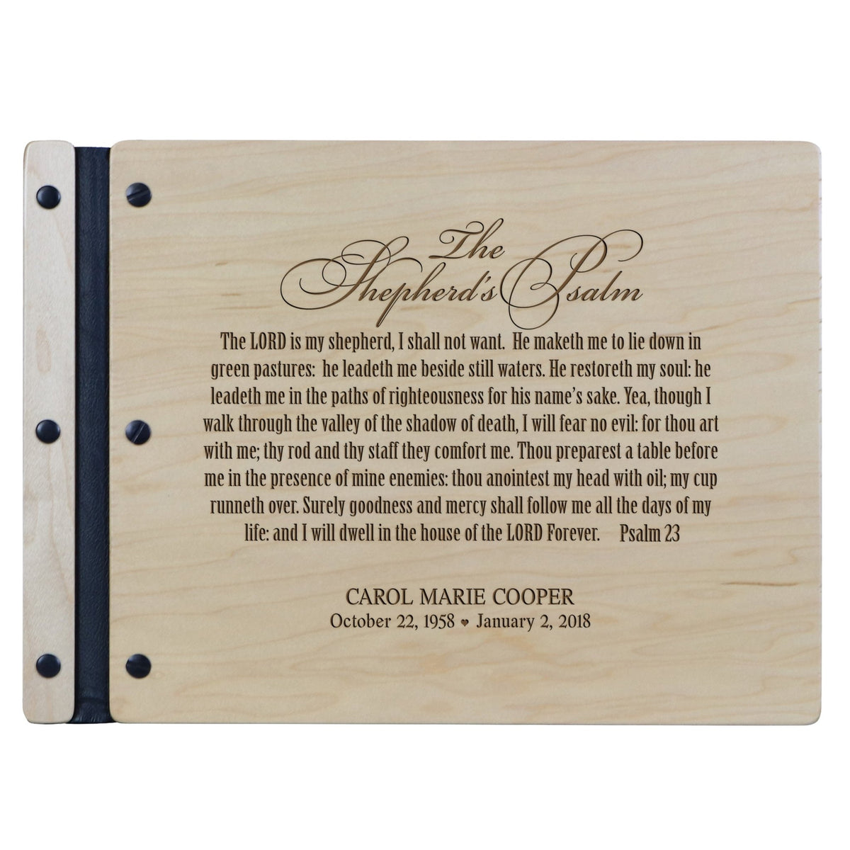 Personalized Memorial Guest Book - Shepherd&#39;s Psalm - LifeSong Milestones