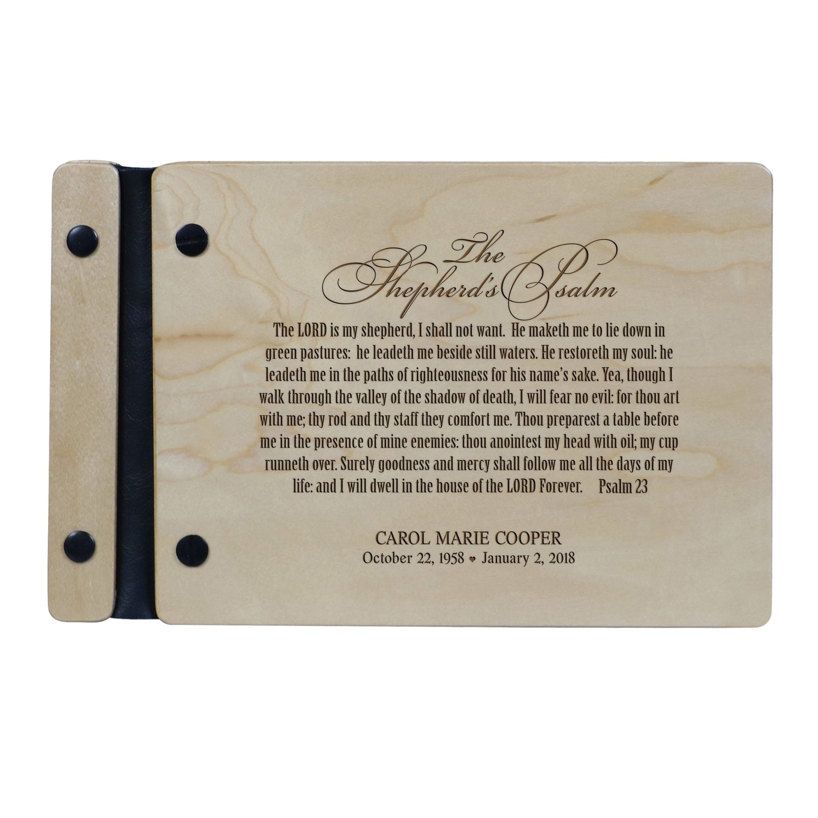 Personalized Memorial Guest Book - Shepherd's Psalm - LifeSong Milestones