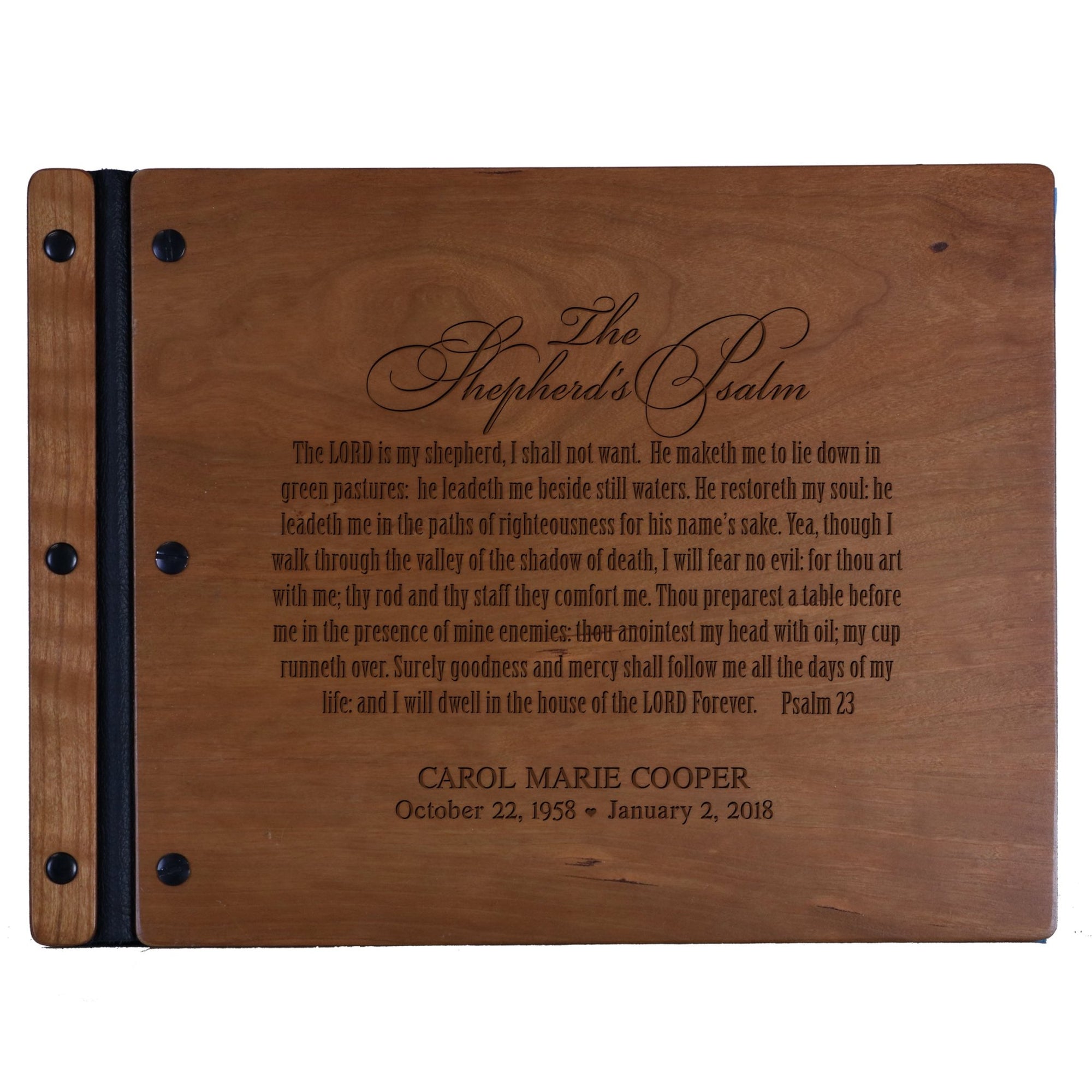 Personalized Memorial Guest Book - Shepherd's Psalm - LifeSong Milestones