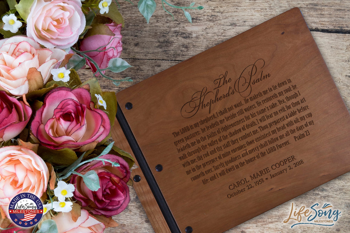 Personalized Memorial Guest Book - Shepherd's Psalm - LifeSong Milestones